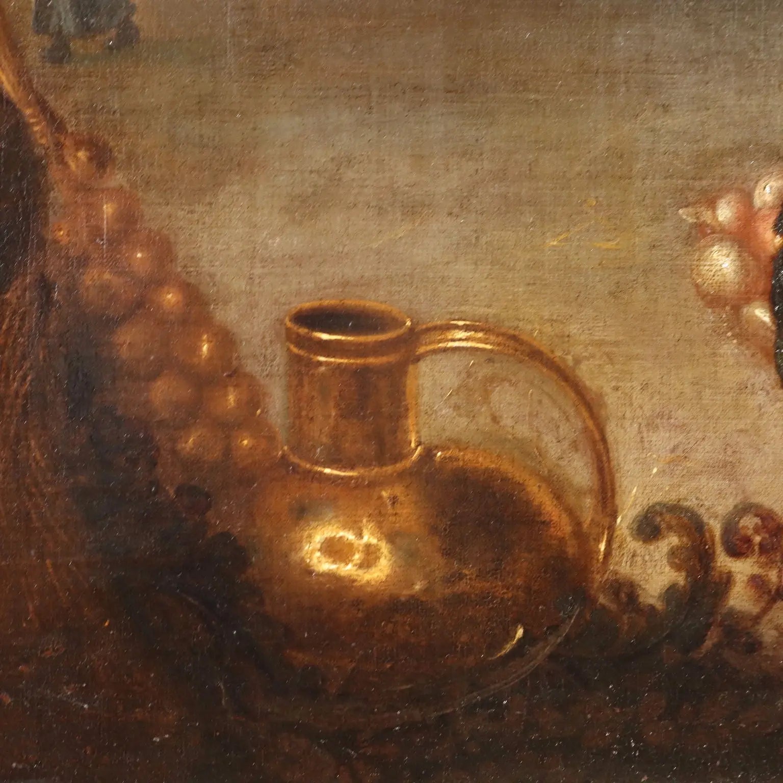 Ancient Painting Hercules Sanders '600 Scene with Figures Canvas - Figures with Autumnal Still Life | Art | Antique Painting