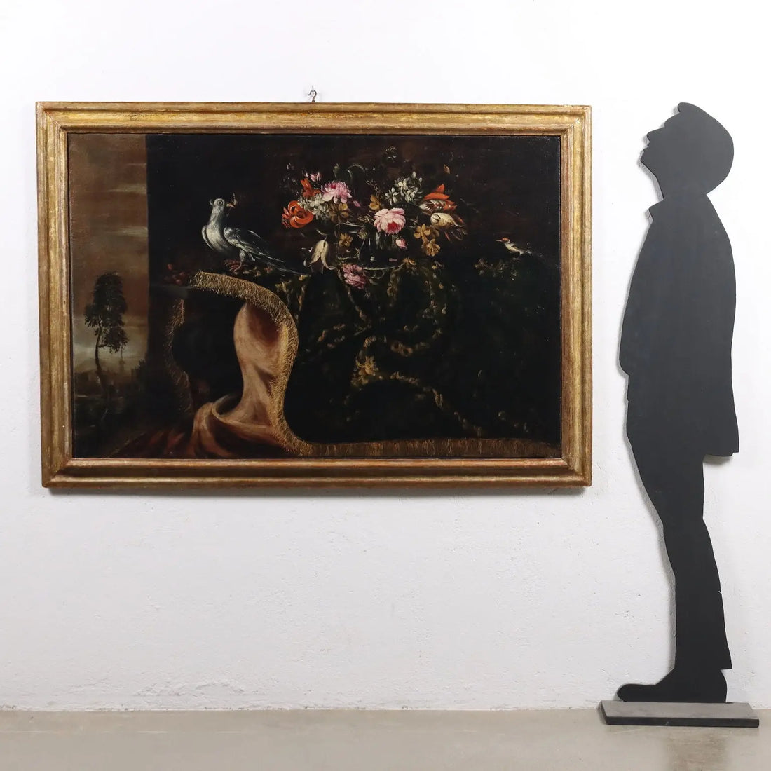 Ancient Painting Still Life with Flowers and Birds Oil on Canvas '600 | Art | Antique Painting