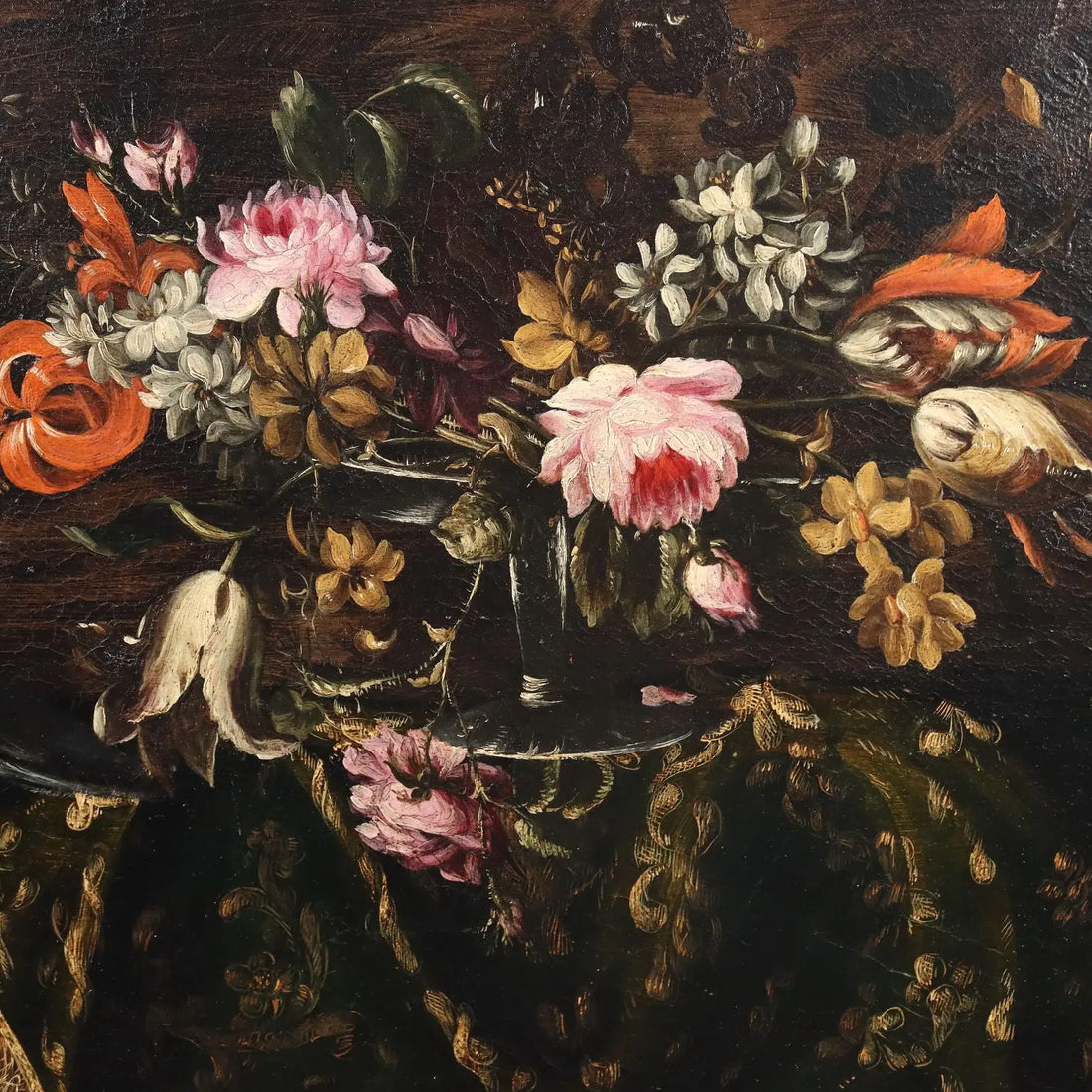 Ancient Painting Still Life with Flowers and Birds Oil on Canvas '600 | Art | Antique Painting