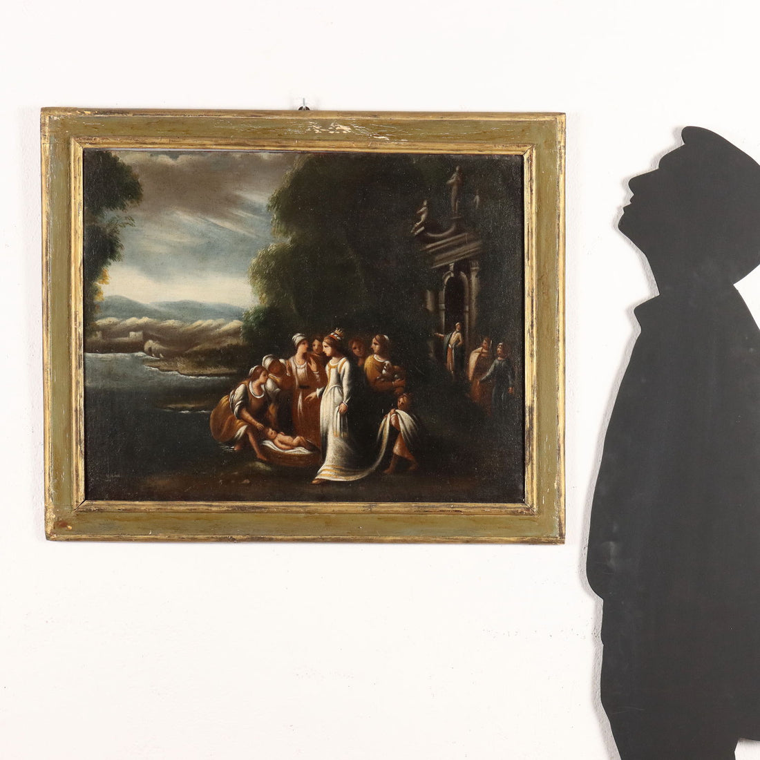 Antique Painting '600-'700 Moses Rescued from the Water Oil on Canvas | Art  Antique Painting