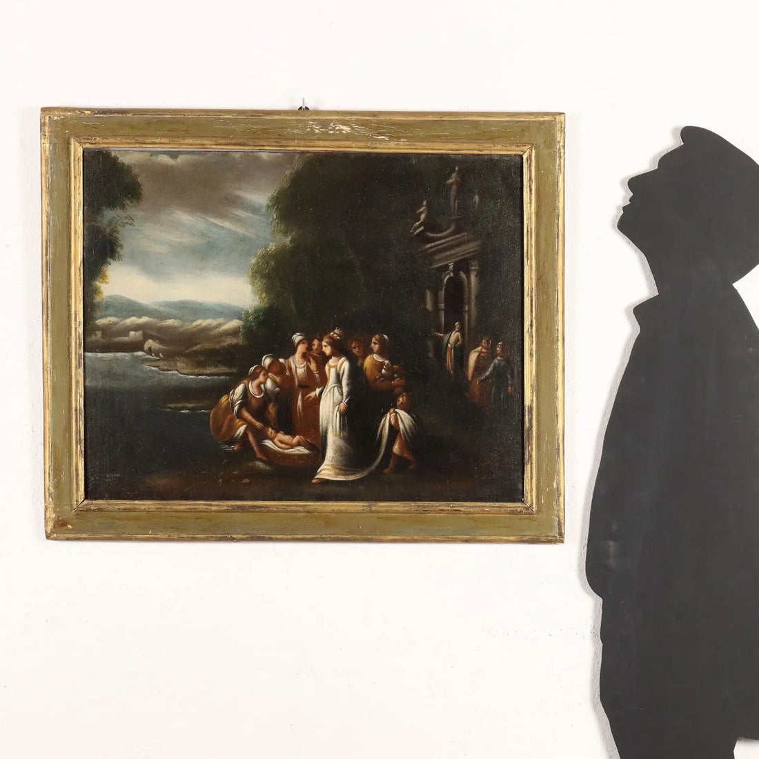 Antique Painting '600-'700 Moses Rescued from the Water Oil on Canvas | Art | Antique Painting
