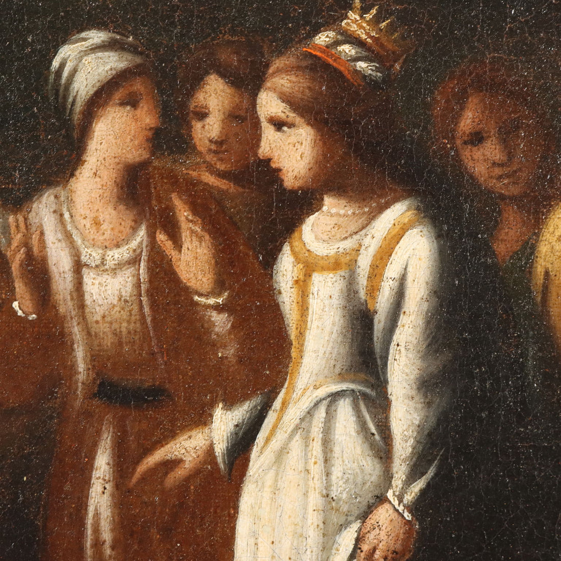 Antique Painting '600-'700 Moses Rescued from the Water Oil on Canvas | Art  Antique Painting