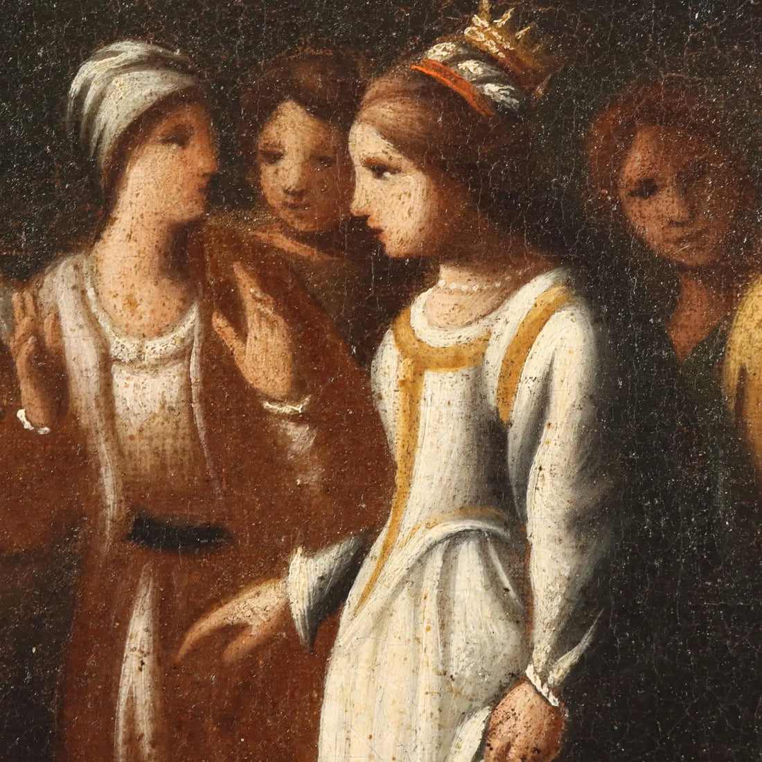 Antique Painting '600-'700 Moses Rescued from the Water Oil on Canvas | Art | Antique Painting