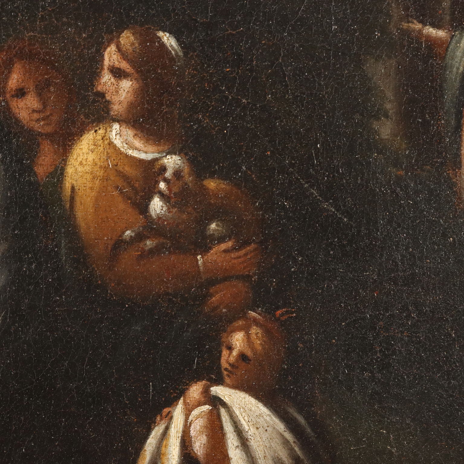 Antique Painting '600-'700 Moses Rescued from the Water Oil on Canvas | Art  Antique Painting