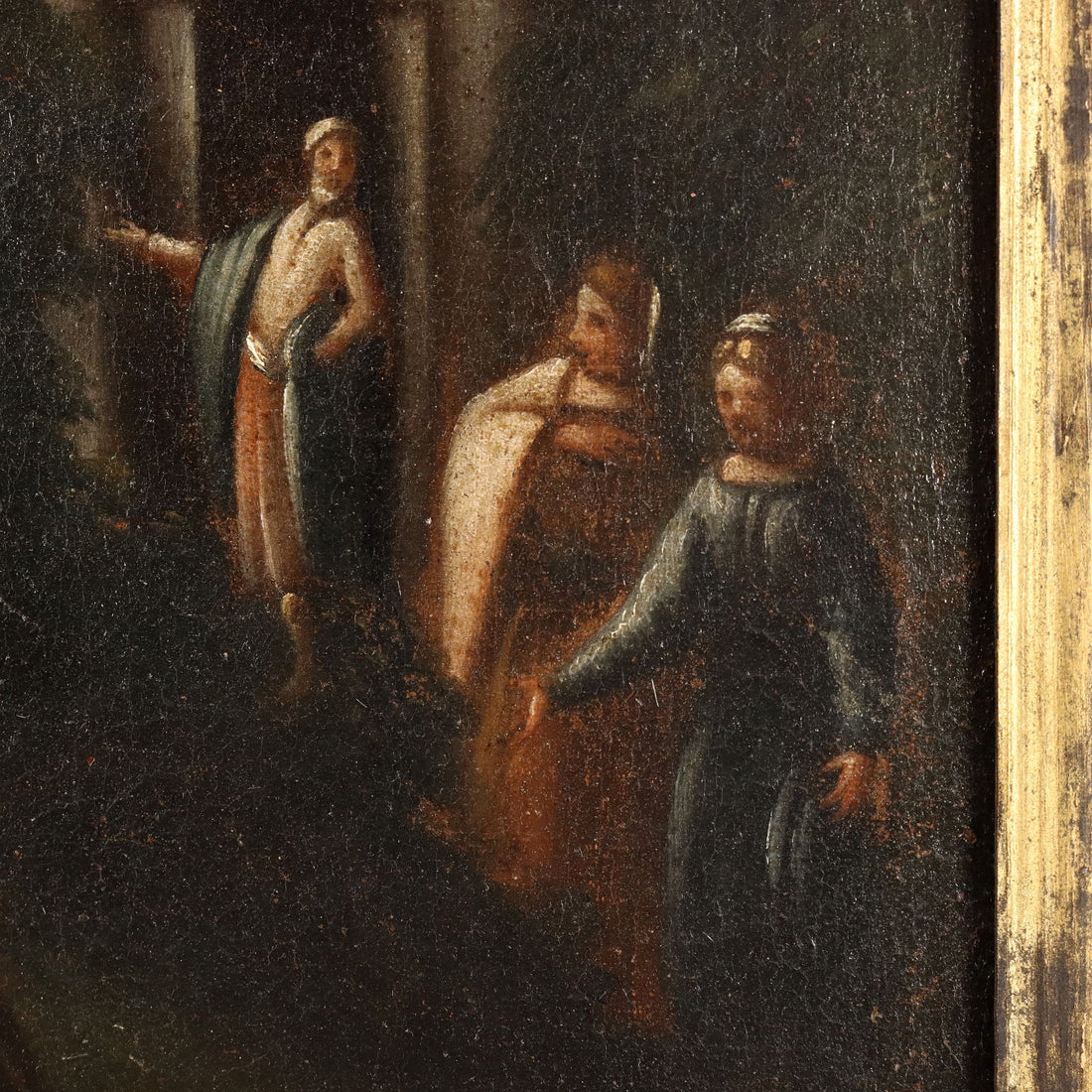 Antique Painting '600-'700 Moses Rescued from the Water Oil on Canvas | Art  Antique Painting