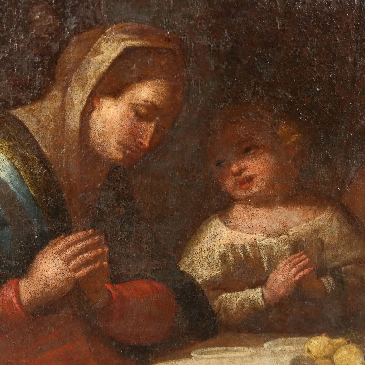 Antique Painting with the Holy Family Oil on Canvas '600 | Art | Antique Painting