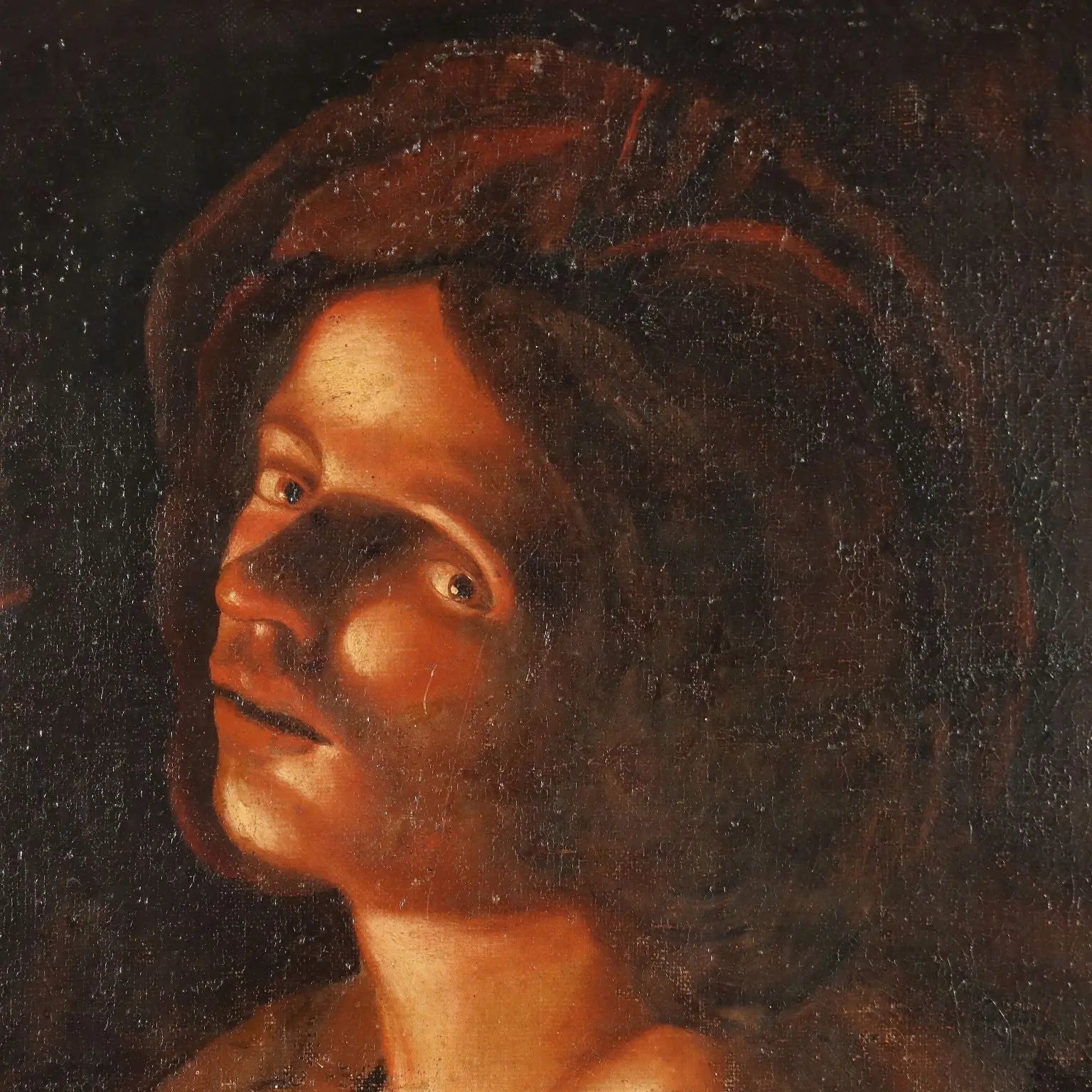 Antique Painting Young Man with a Pipe Oil on Canvas XVIII Century | Art | Antique Painting