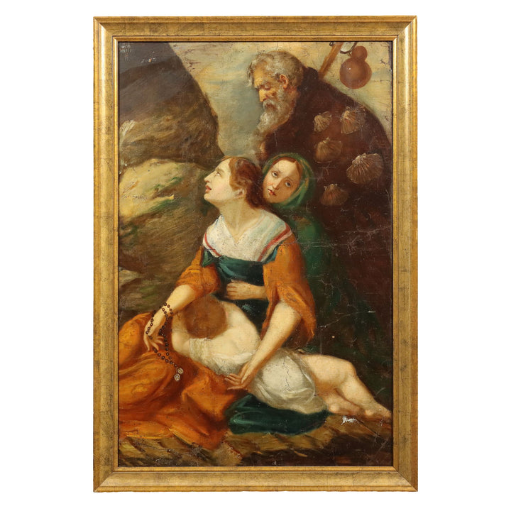 Antique Painting with Religious Subject Oil on Canvas XVIII Century | Art  Antique Painting