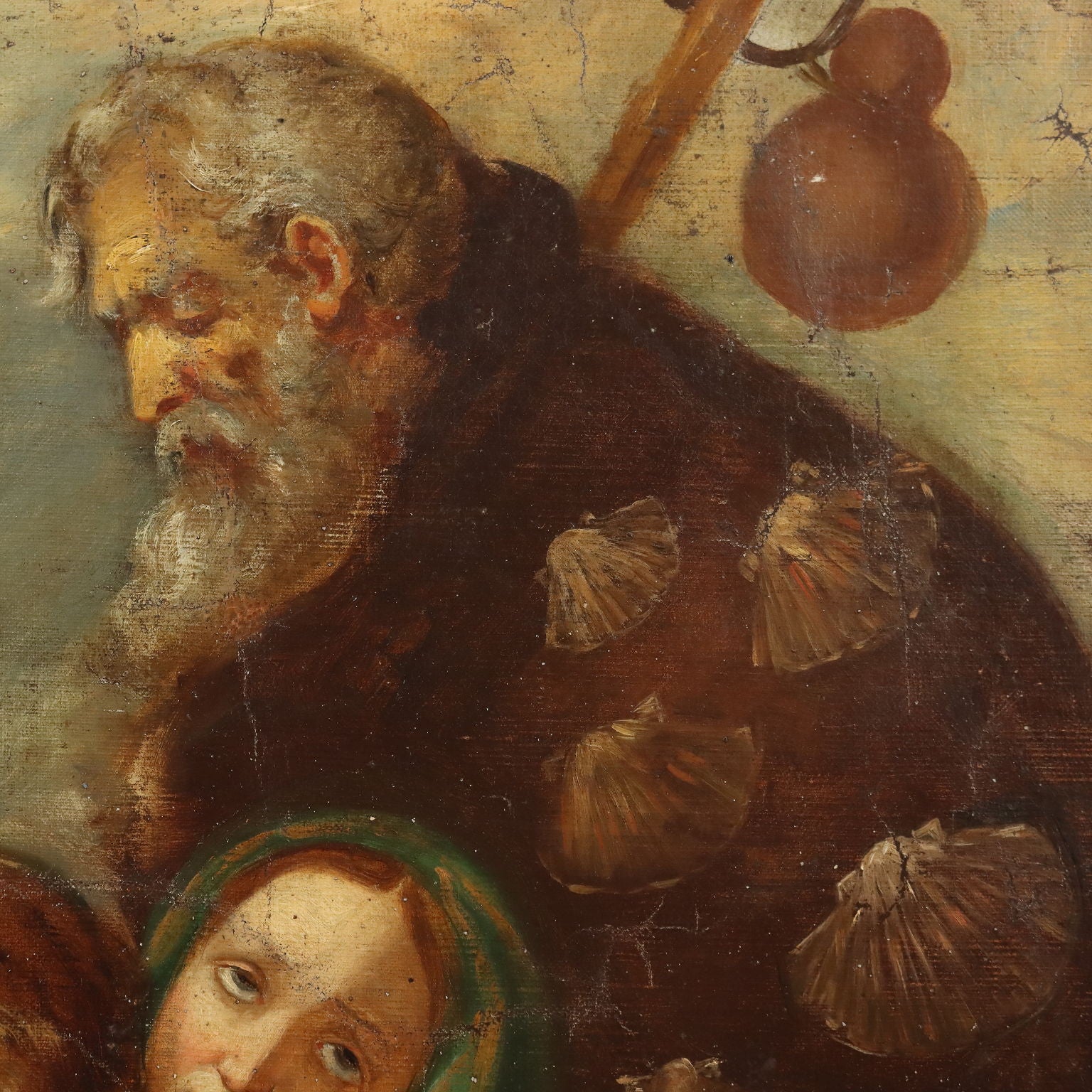 Antique Painting with Religious Subject Oil on Canvas XVIII Century | Art  Antique Painting