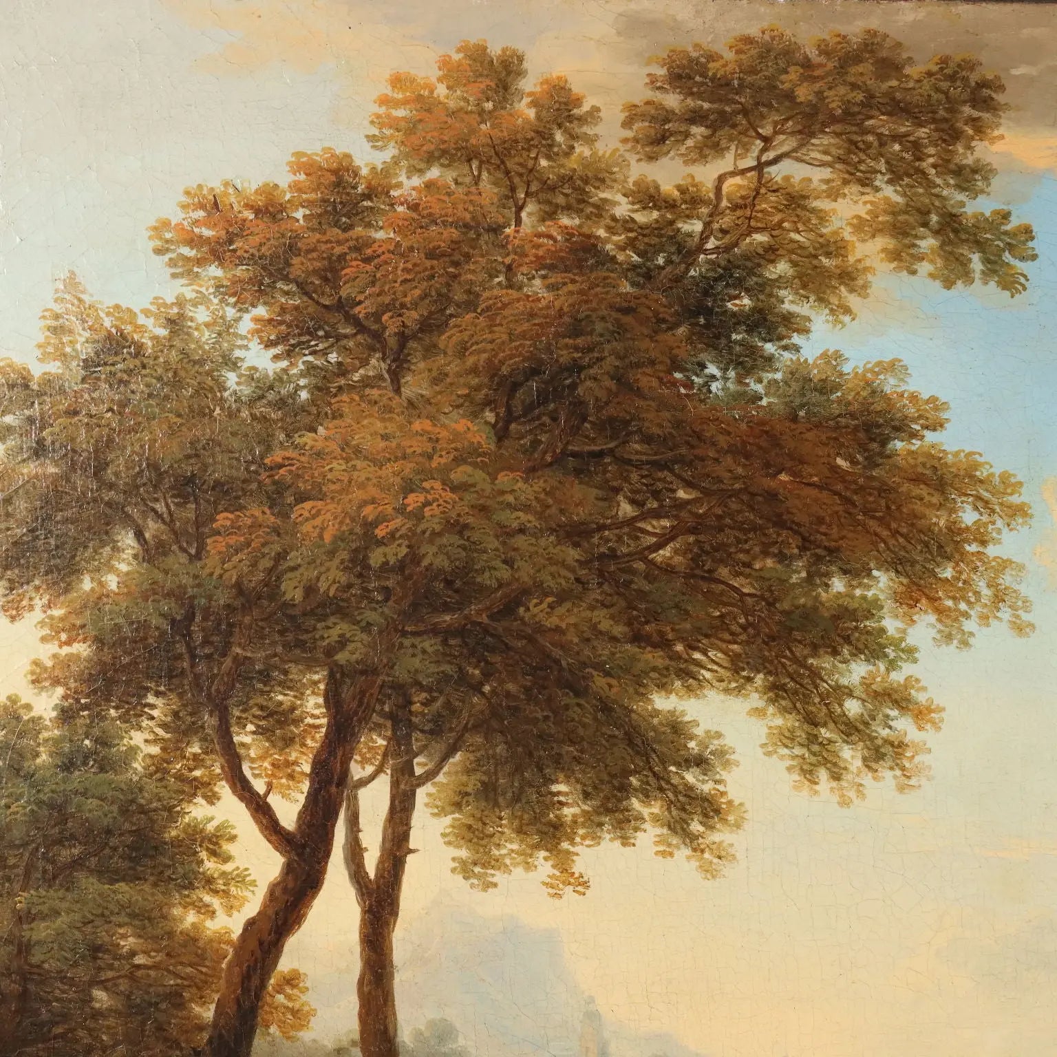 Antique Painting Signed Christian Georg Schütz I Landscape '700 - River Landscape with Shepherdess and Ruins | Art | Antique Painting