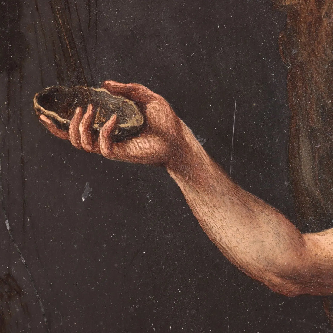 Pair of Antique Paintings on Slate Religious Subject XVII Century - The Penitent Magdalene and St. John the Baptist | Art | Antique Painting