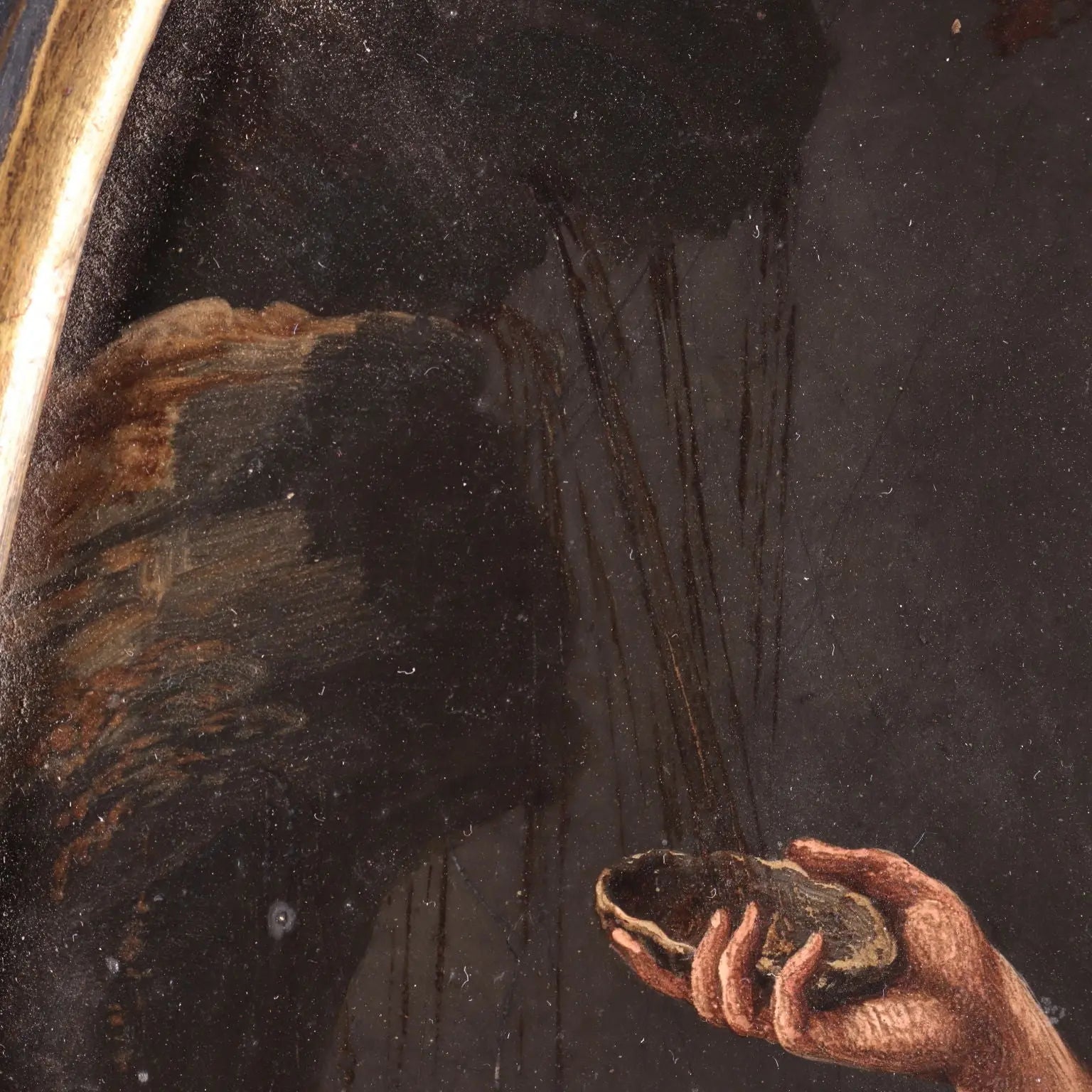 Pair of Antique Paintings on Slate Religious Subject XVII Century - The Penitent Magdalene and St. John the Baptist | Art | Antique Painting