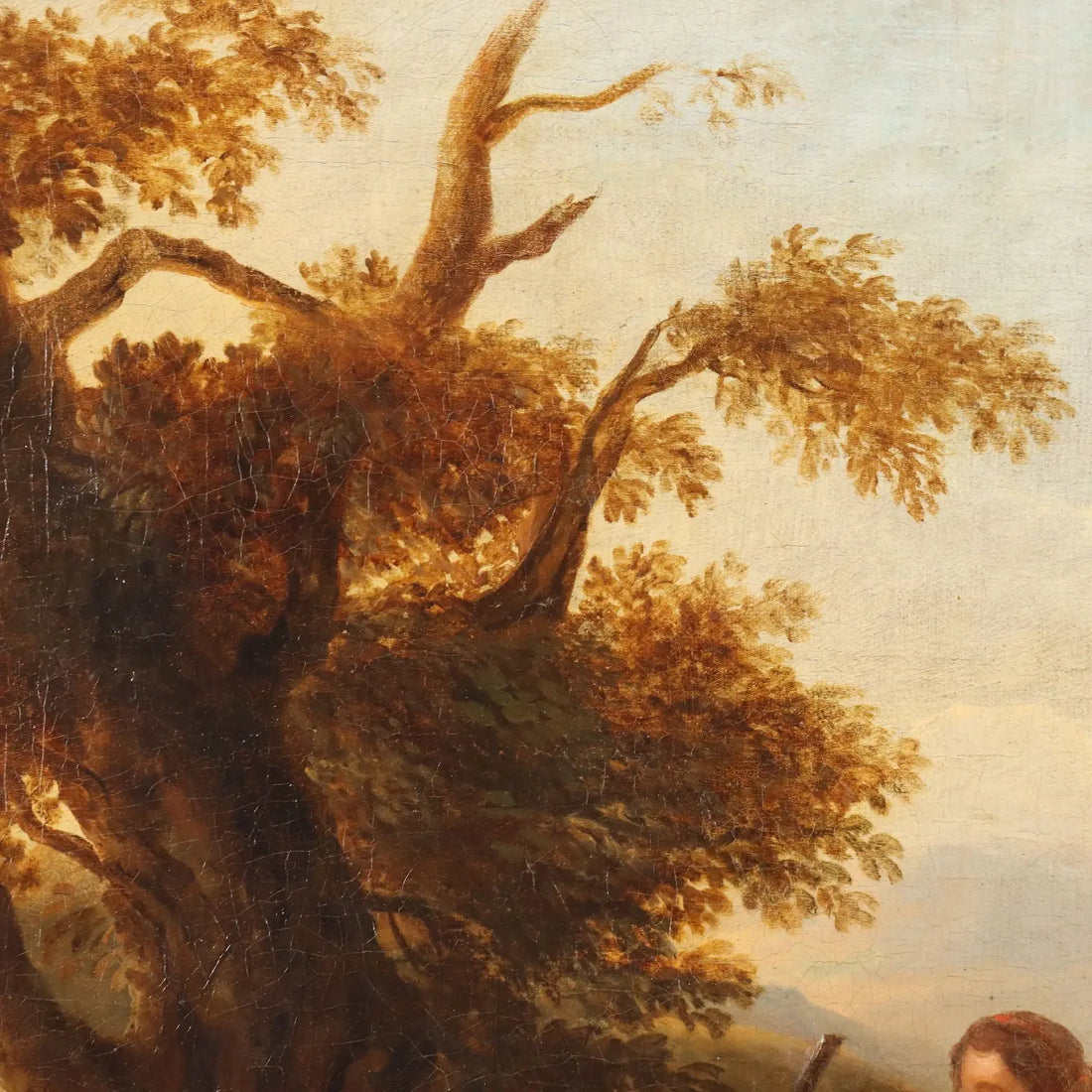 Antique Painting Michiel Caree Oil on Canvas Landscape XVIII Century - Landscape with Shepherds and Herds | Art | Antique Painting