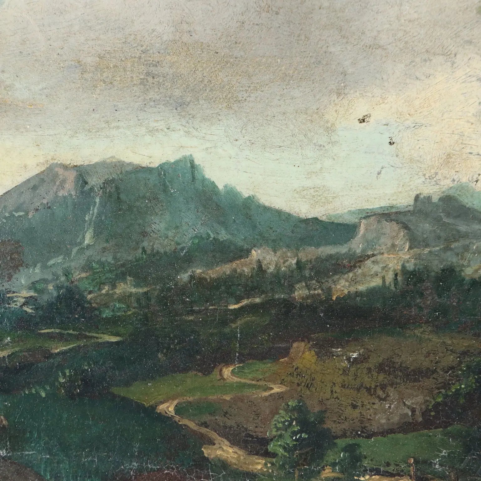 Antique Painting Nordic Landscape Oil on Canvas XVII-XVIII Century | Art | Antique Painting