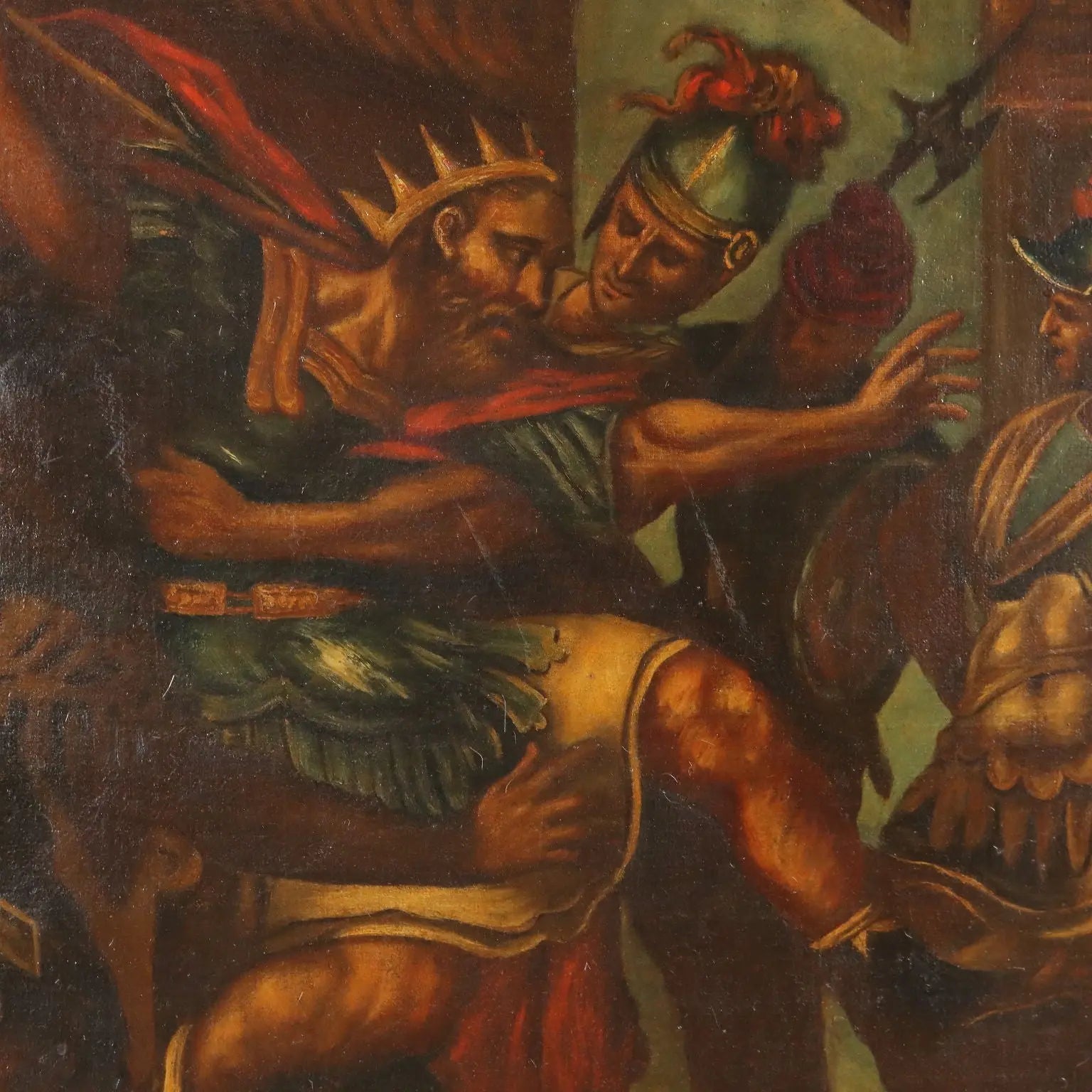 Antique Painting Religious Subject Oil on Canvas XVII Century - David Playing the Harp | Art | Antique Painting