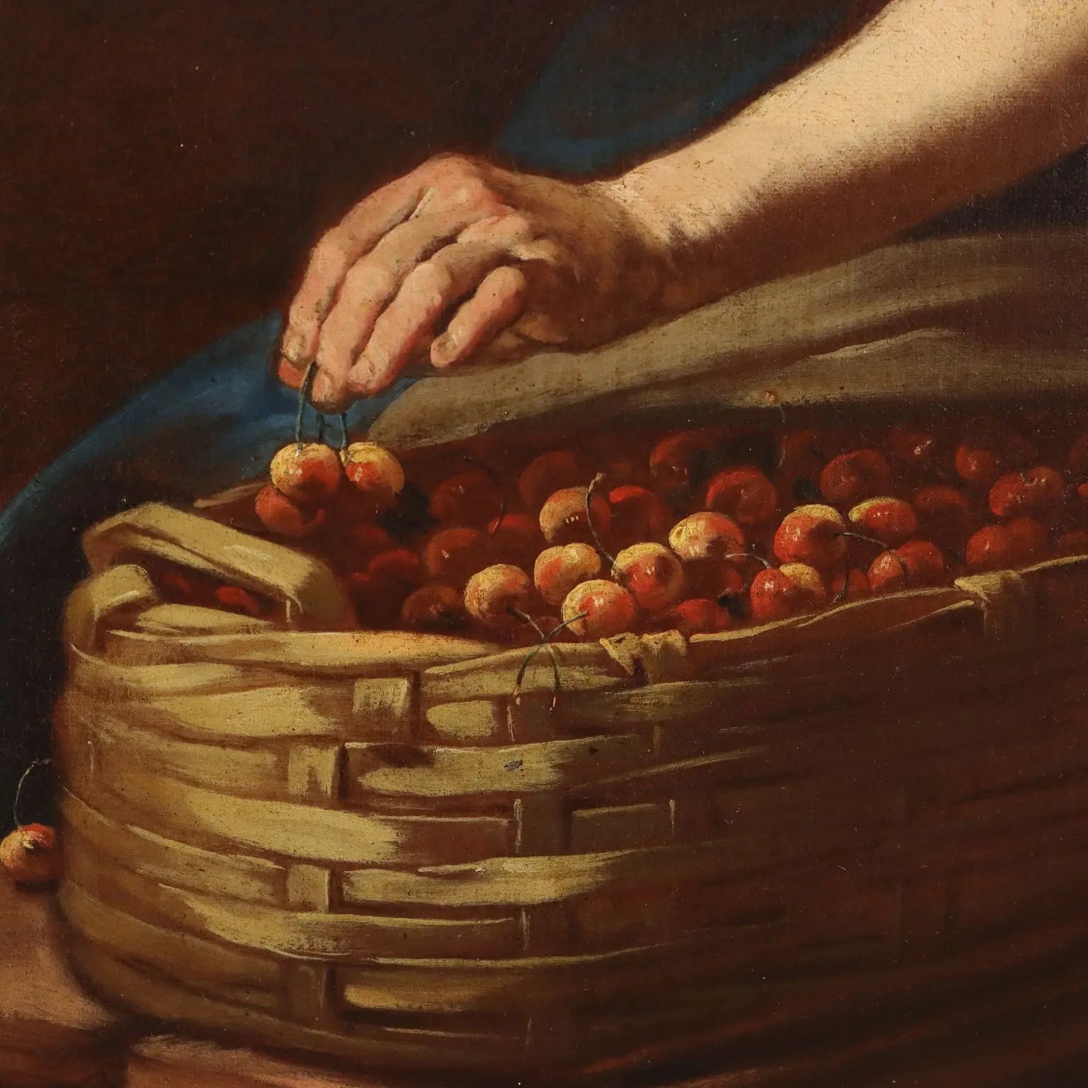 Antique Painting Signed G. Francesco Clipper Oil on Canvas '700 - A Cherry Seller Being Courted by Two Musicians ca. 1720 | Art | Antique Painting