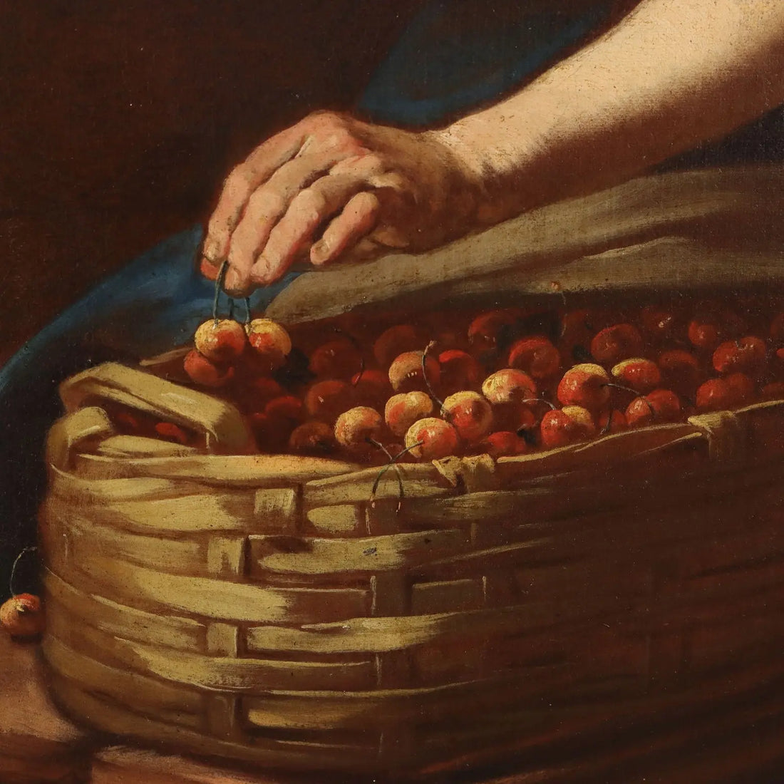 Antique Painting Signed G. Francesco Clipper Oil on Canvas '700 - A Cherry Seller Being Courted by Two Musicians ca. 1720 | Art | Antique Painting