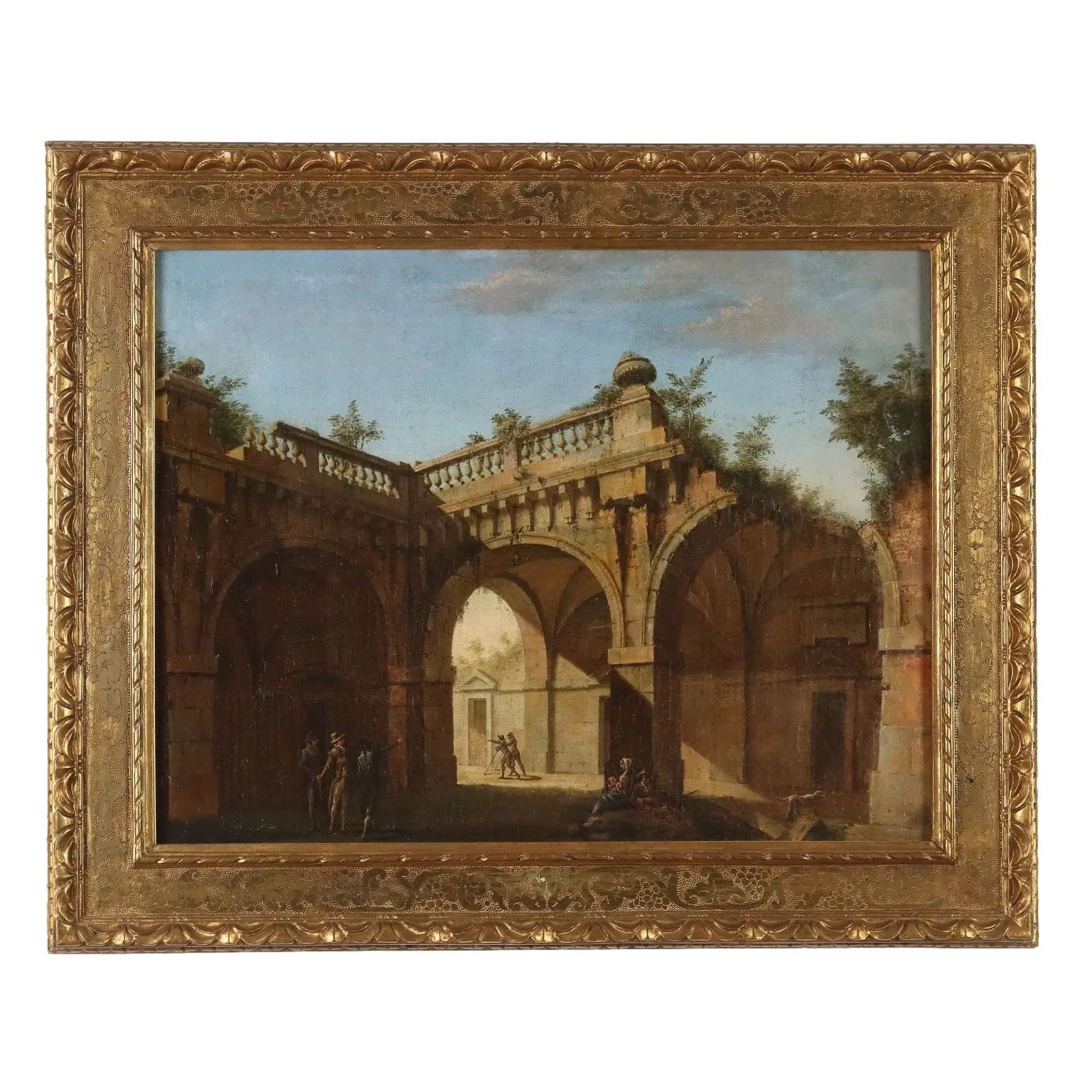 Antique Painting Folly Oil on Canvas Italy Late XVIII Century | Art | Antique Painting