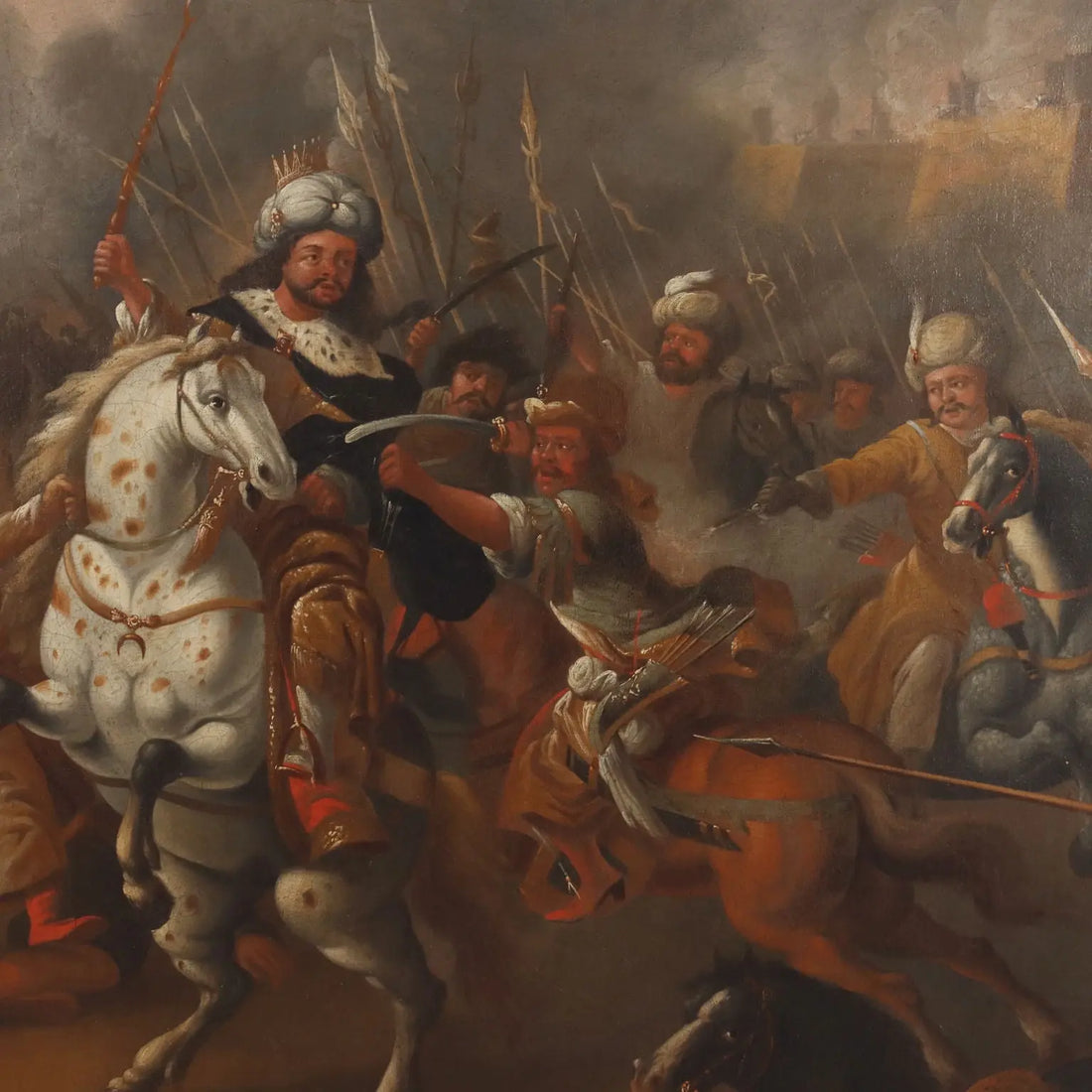 Antique Painting Battle Scene Oil on Canvas XVIII Century | Art | Antique Painting