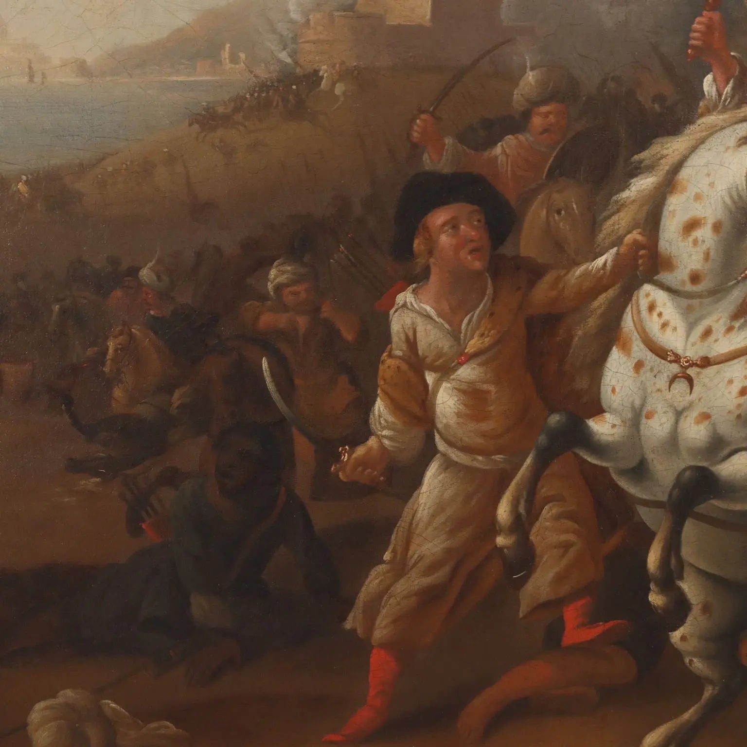 Antique Painting Battle Scene Oil on Canvas XVIII Century | Art | Antique Painting