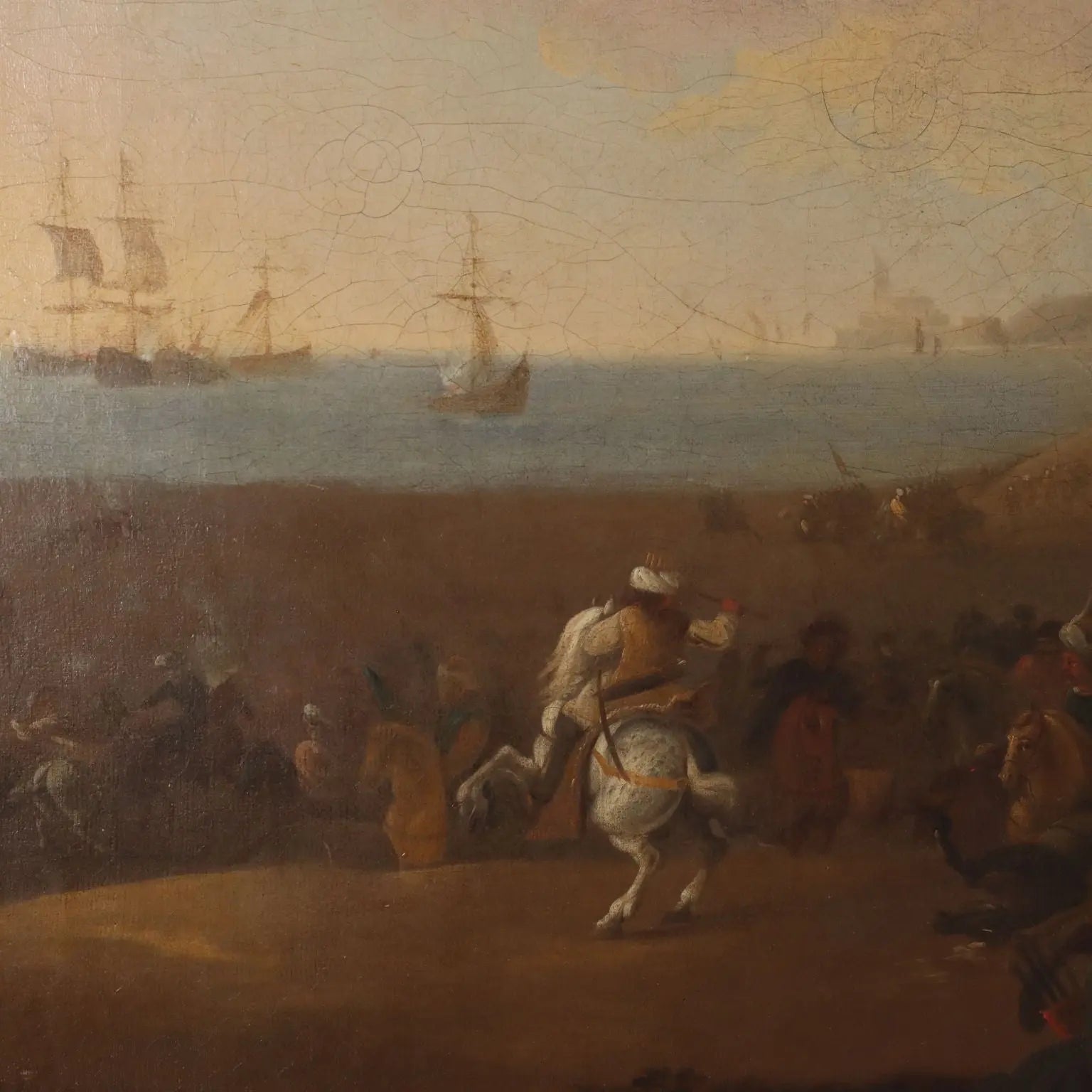 Antique Painting Battle Scene Oil on Canvas XVIII Century | Art | Antique Painting