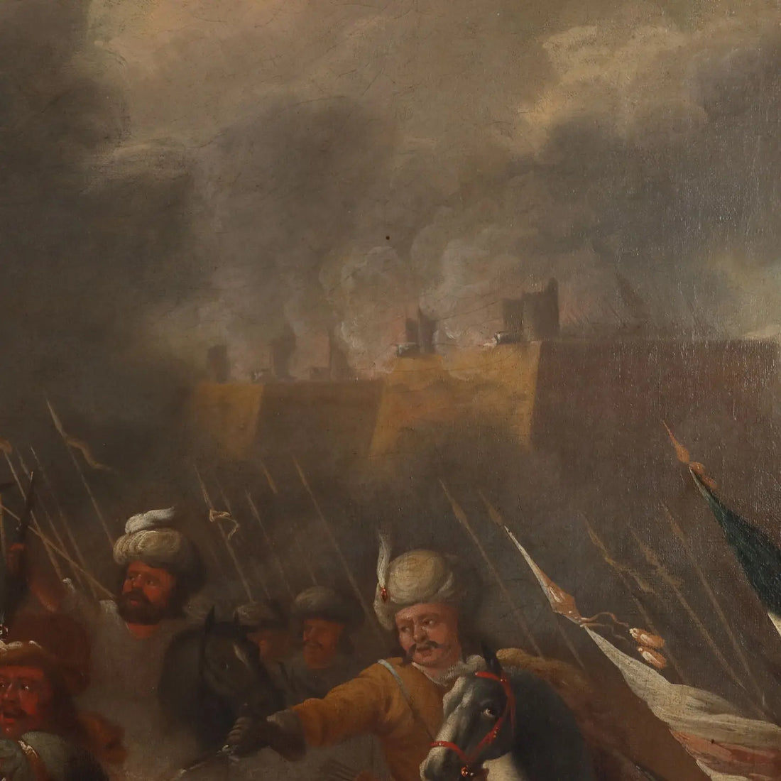 Antique Painting Battle Scene Oil on Canvas XVIII Century | Art | Antique Painting