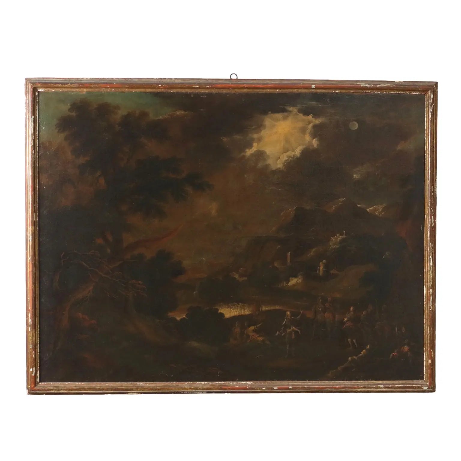 Antique Painting Preaching Scene Oil on Canvas XVIII Century | Art | Antique Painting