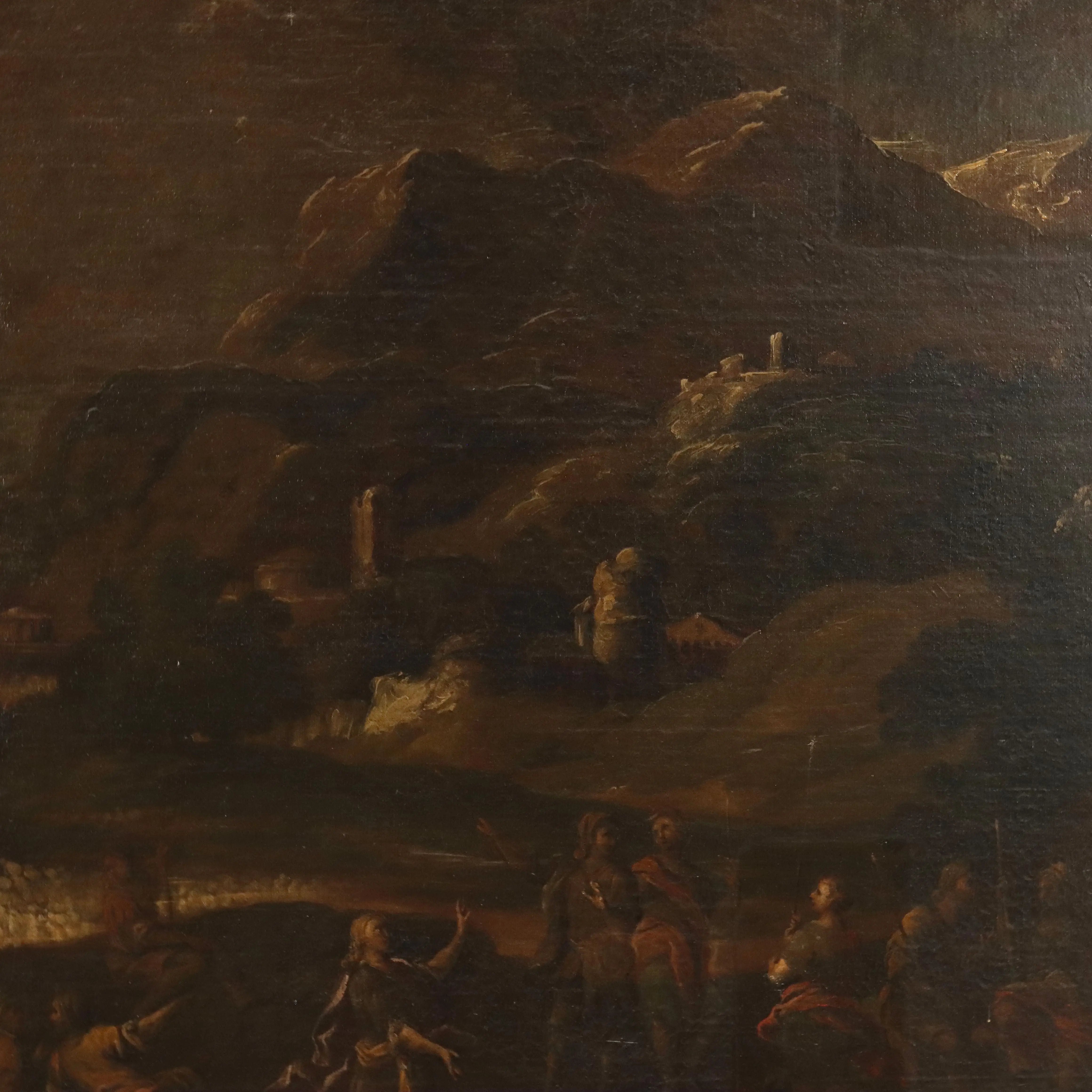 Antique Painting Preaching Scene Oil on Canvas XVIII Century | Art | Antique Painting