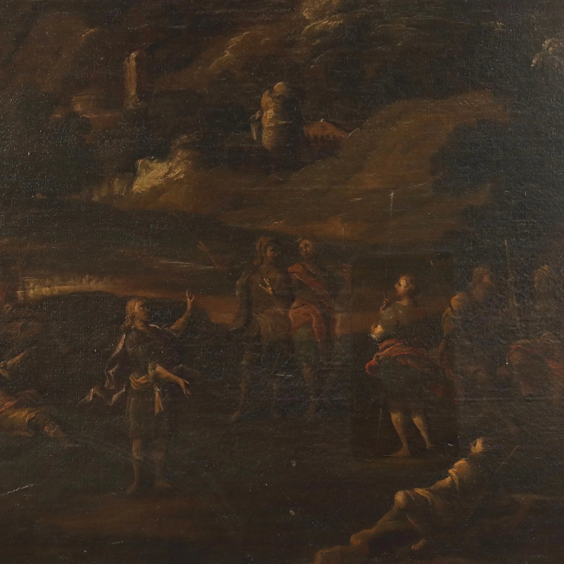 Antique Painting Preaching Scene Oil on Canvas XVIII Century | Art | Antique Painting