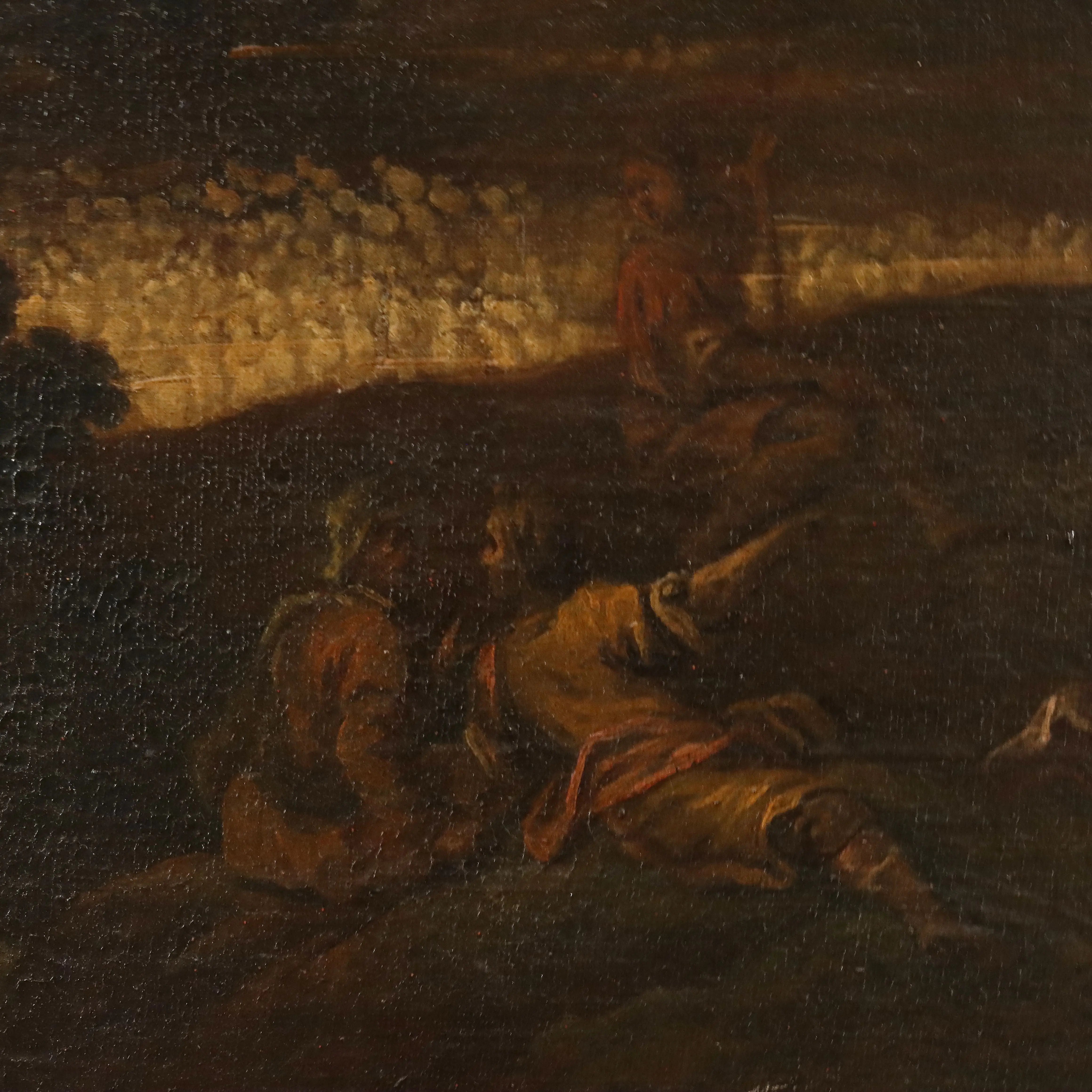 Antique Painting Preaching Scene Oil on Canvas XVIII Century | Art | Antique Painting
