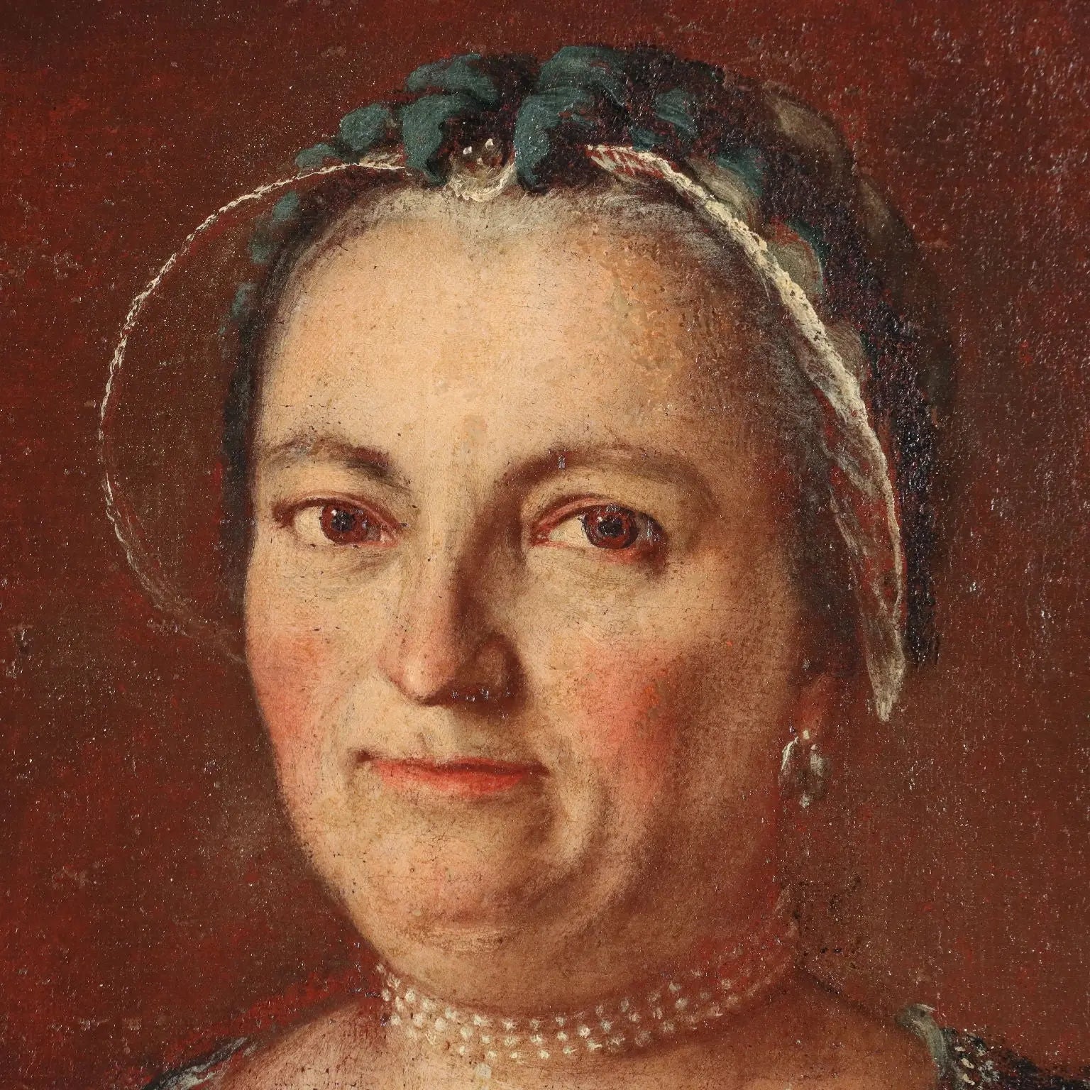 Antique Painting Female Portrait Oil on Canvas XVIII Century | Art | Antique Painting