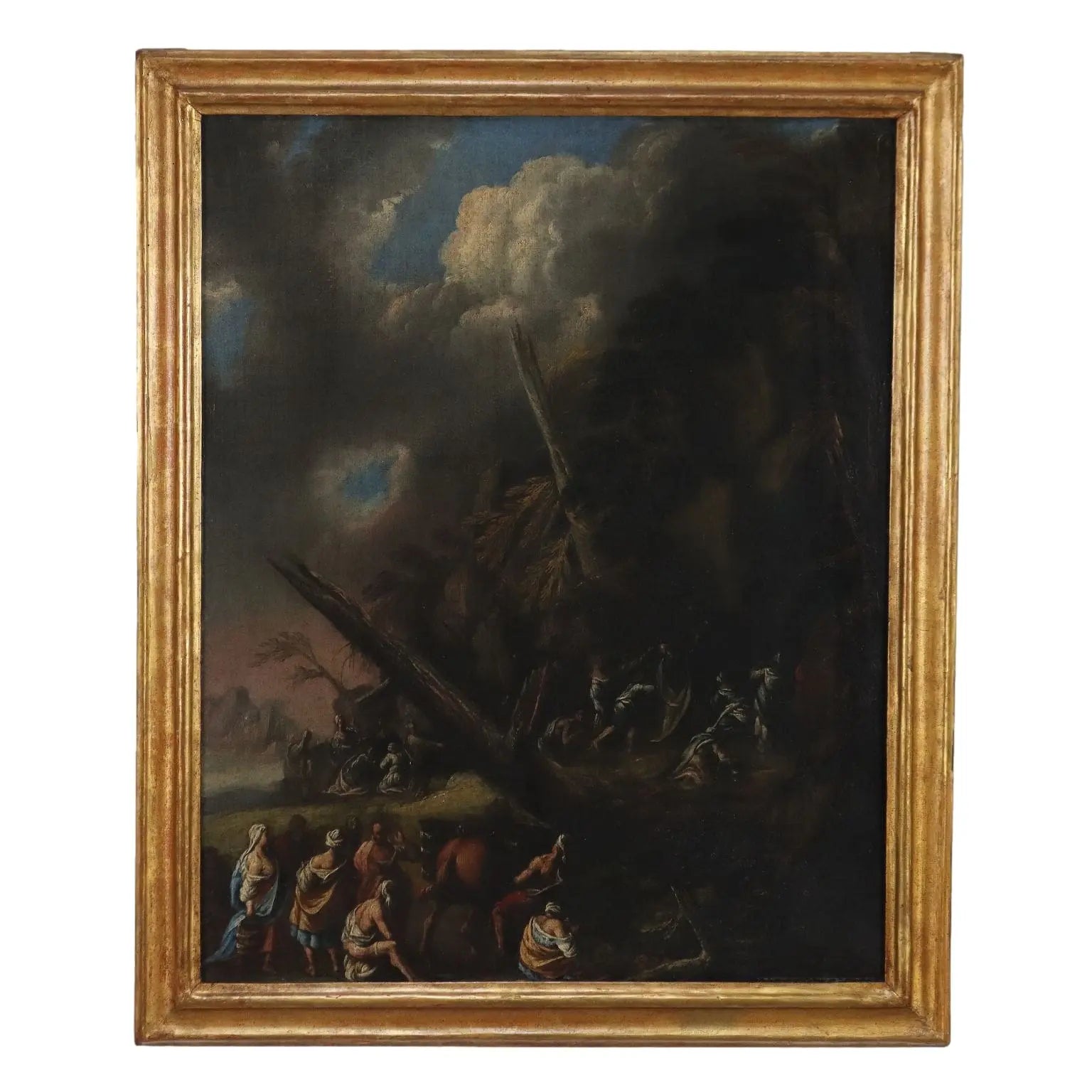 Antique Painting Religious Subject Moses Miracle XVII-XVIII Century | Art | Antique Painting