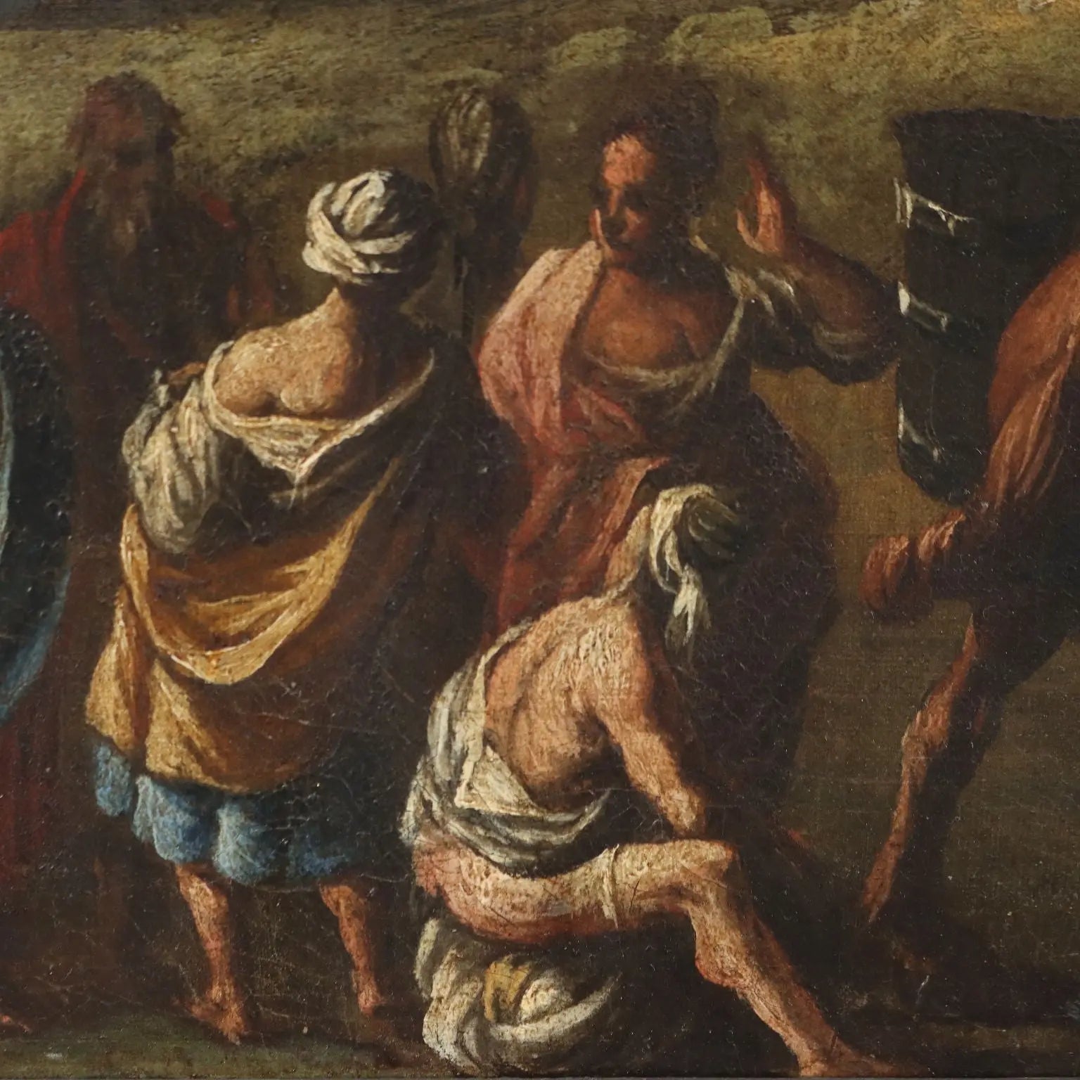Antique Painting Religious Subject Moses Miracle XVII-XVIII Century | Art | Antique Painting