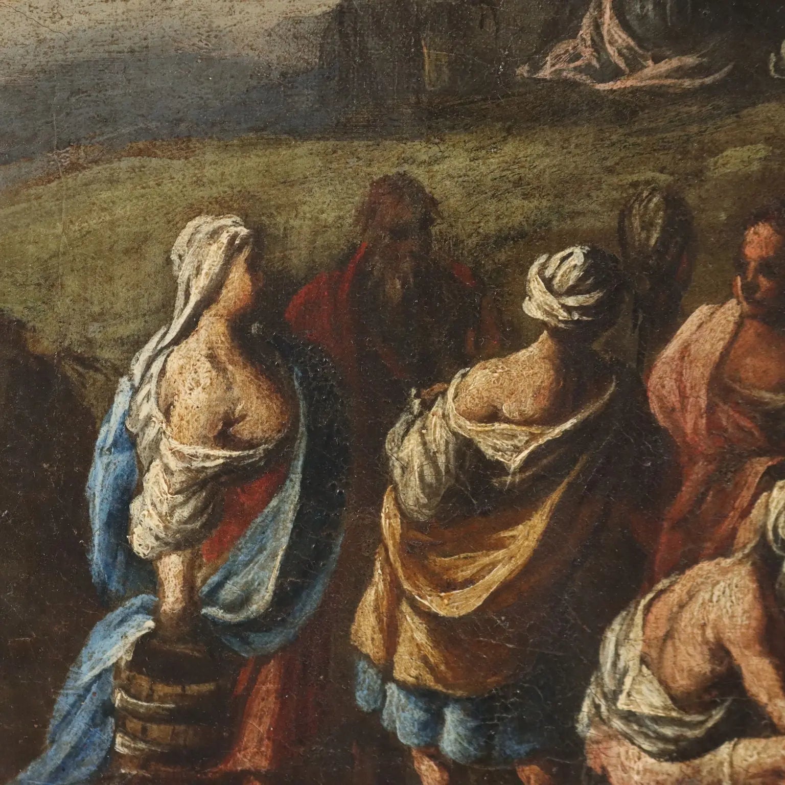 Antique Painting Religious Subject Moses Miracle XVII-XVIII Century | Art | Antique Painting