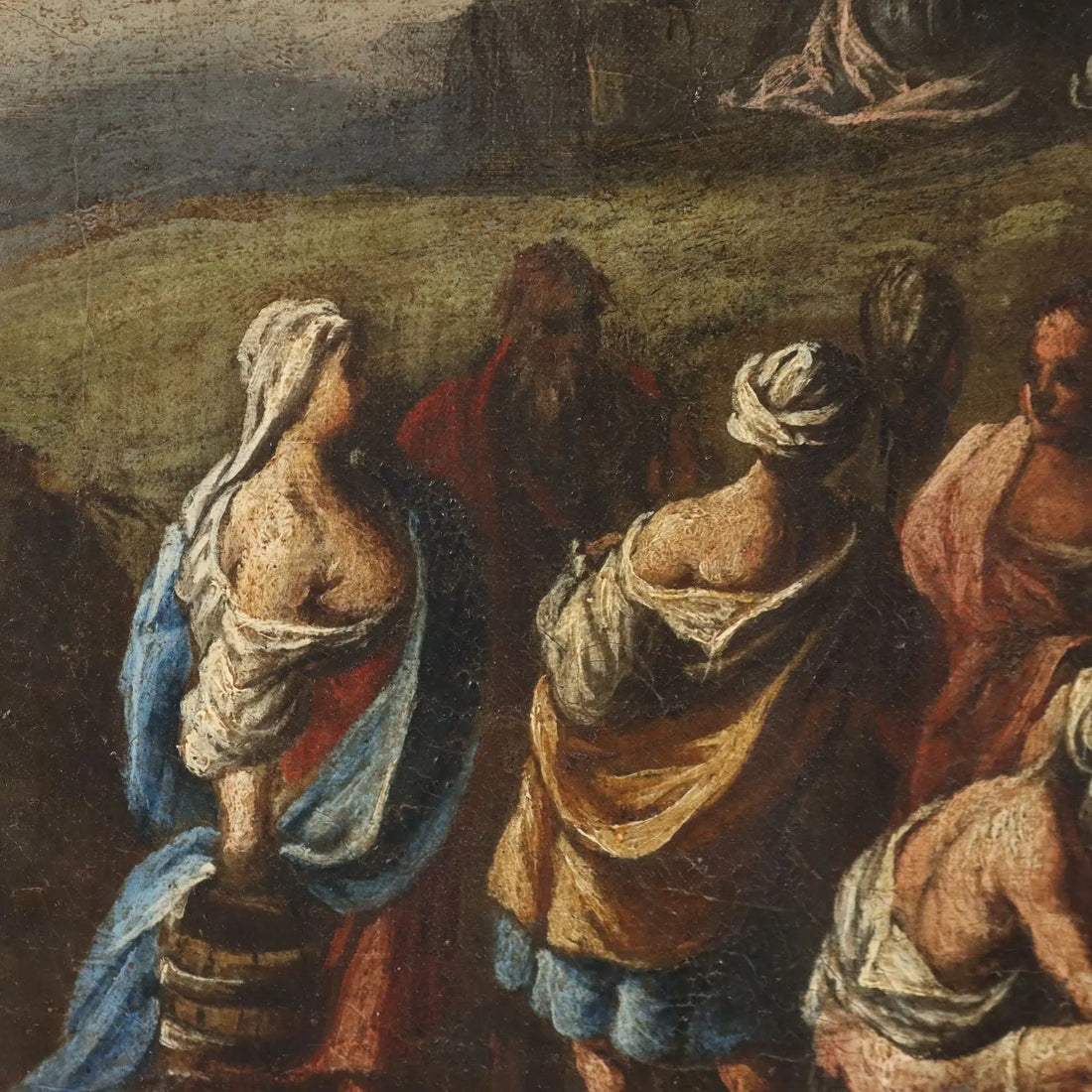 Antique Painting Religious Subject Moses Miracle XVII-XVIII Century | Art | Antique Painting