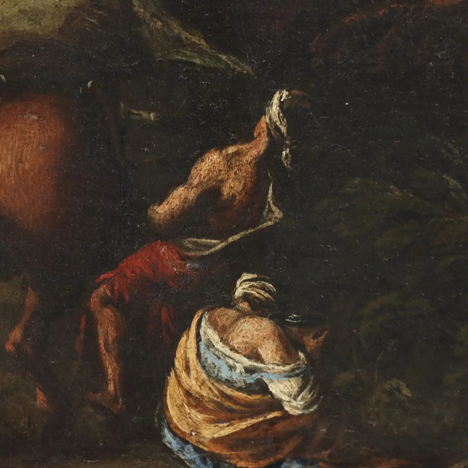 Antique Painting Religious Subject Moses Miracle XVII-XVIII Century | Art | Antique Painting