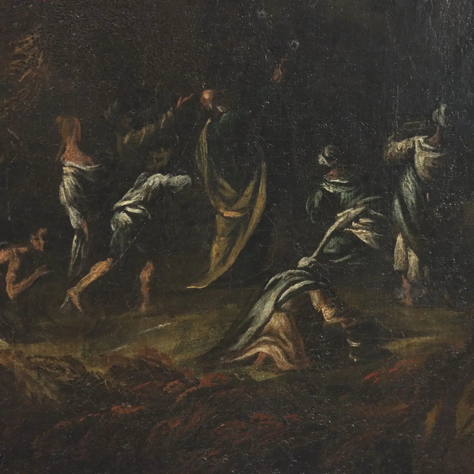 Antique Painting Religious Subject Moses Miracle XVII-XVIII Century | Art | Antique Painting