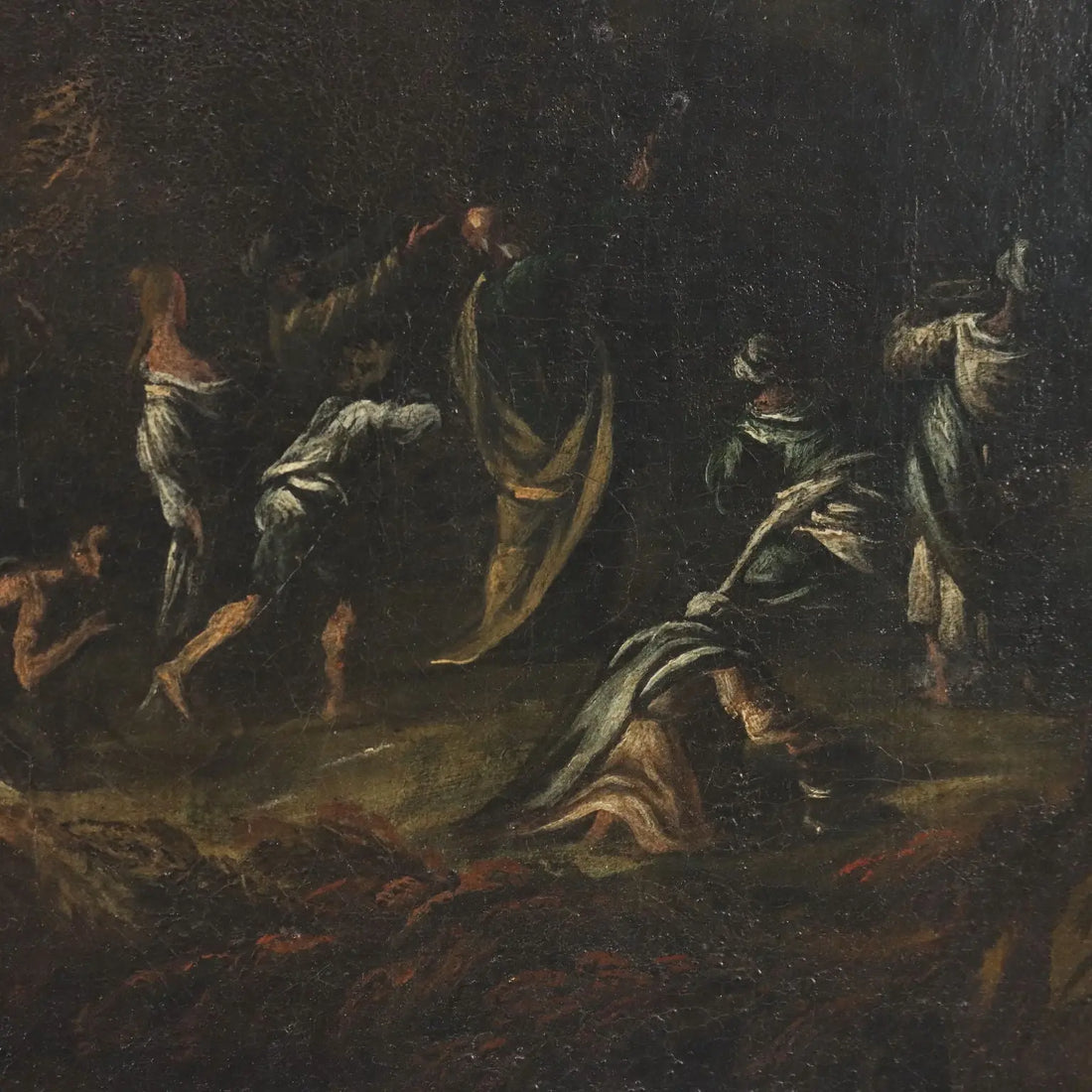 Antique Painting Religious Subject Moses Miracle XVII-XVIII Century | Art | Antique Painting