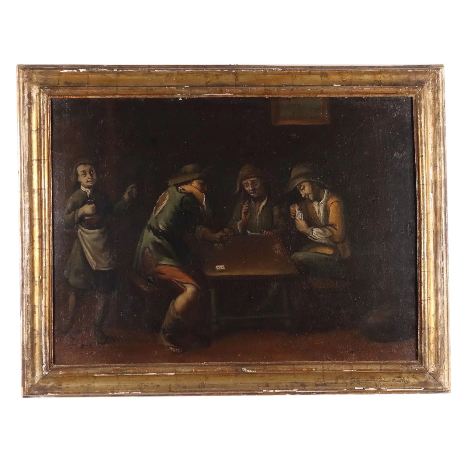 Antique Painting Card Players Oil on Canvas Italy XVIII Century | Art | Antique Painting