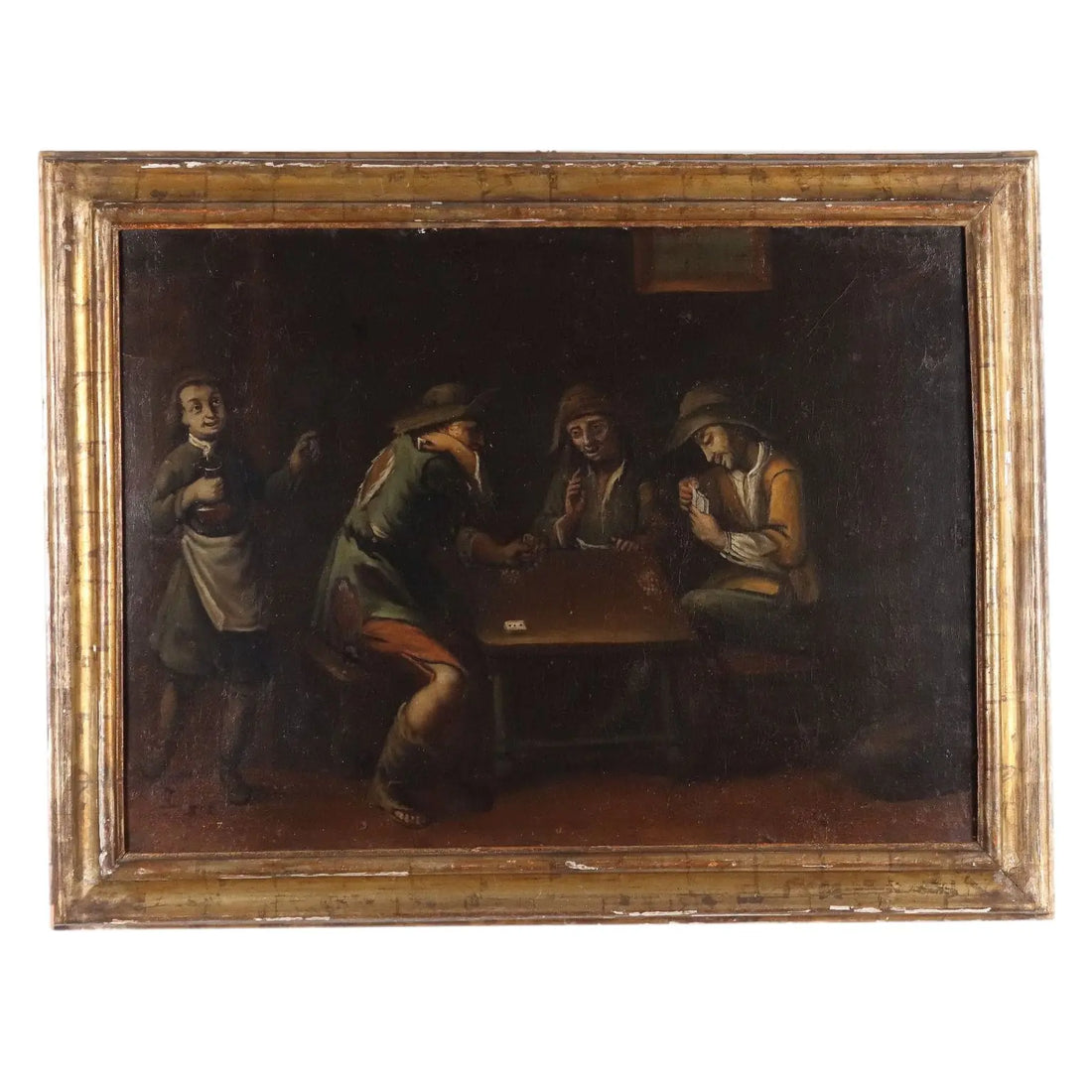 Antique Painting Card Players Oil on Canvas Italy XVIII Century | Art | Antique Painting