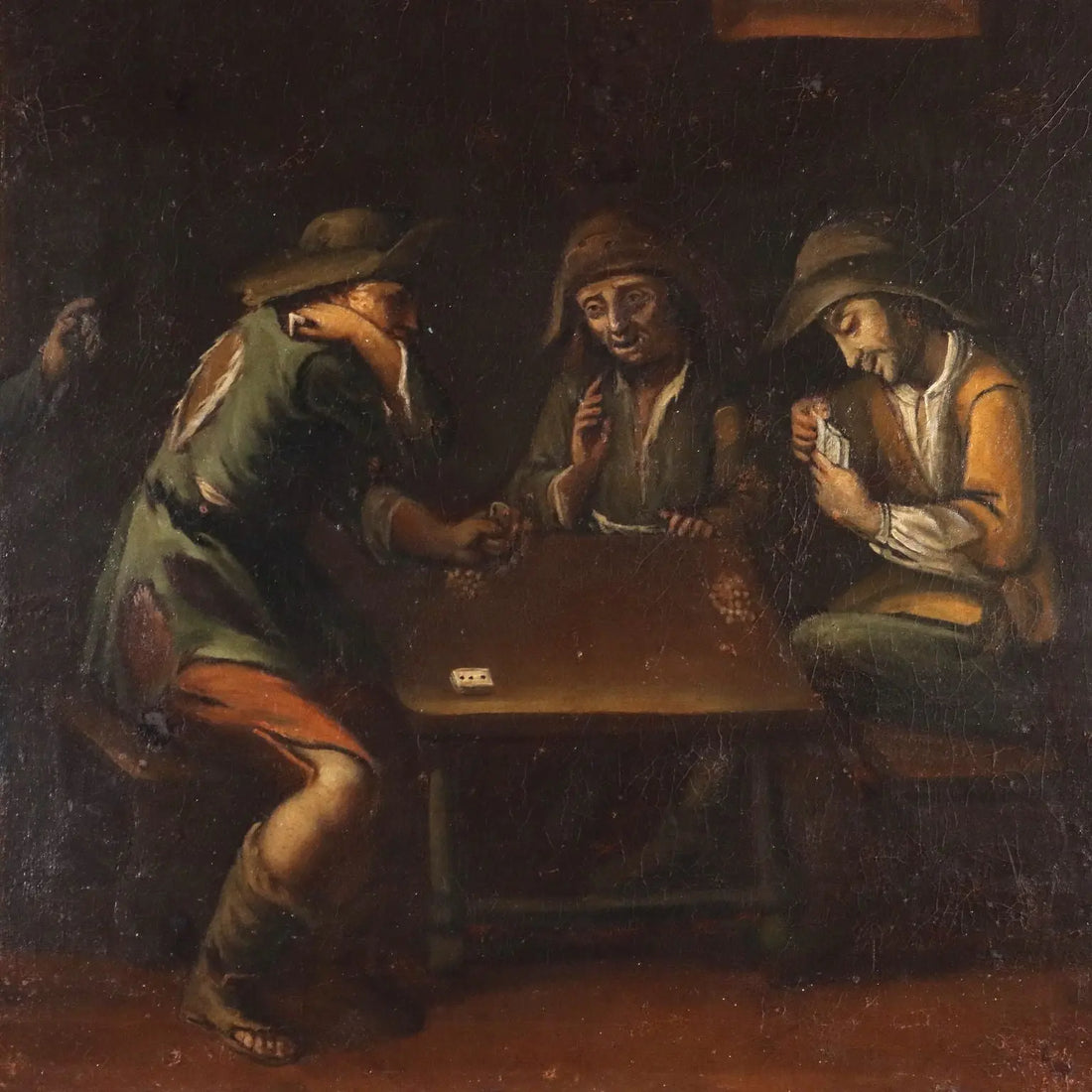 Antique Painting Card Players Oil on Canvas Italy XVIII Century | Art | Antique Painting