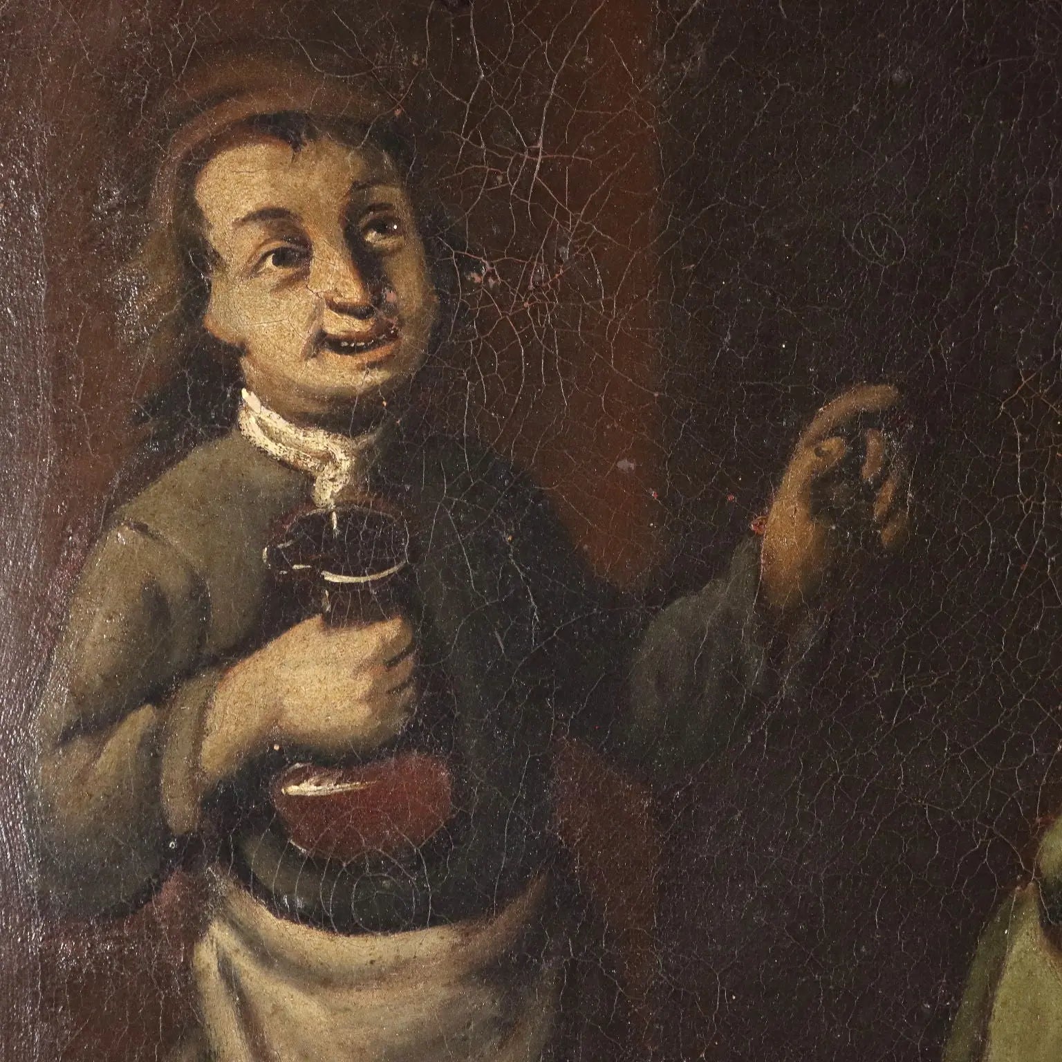 Antique Painting Card Players Oil on Canvas Italy XVIII Century | Art | Antique Painting