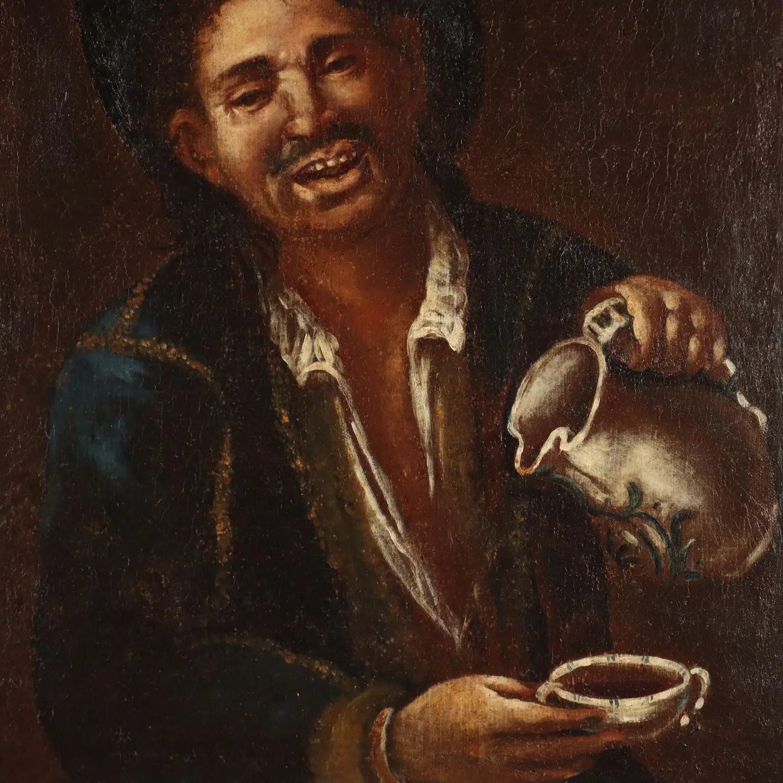 Antique Painting Disciple of Giacomo Francesco Cipper XVIII Century - The Drinker | Art | Antique Painting