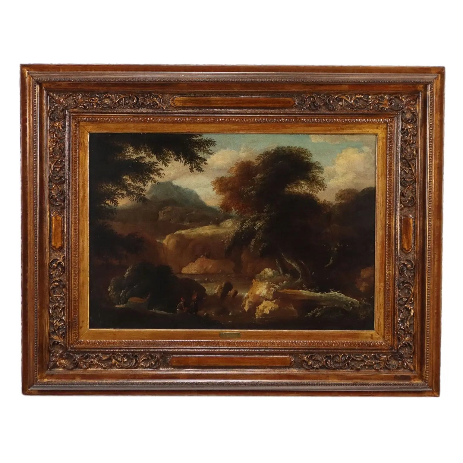 Antique Painting Landscape with Figures Oil on Canvas '700-'800 | Art | Antique Painting