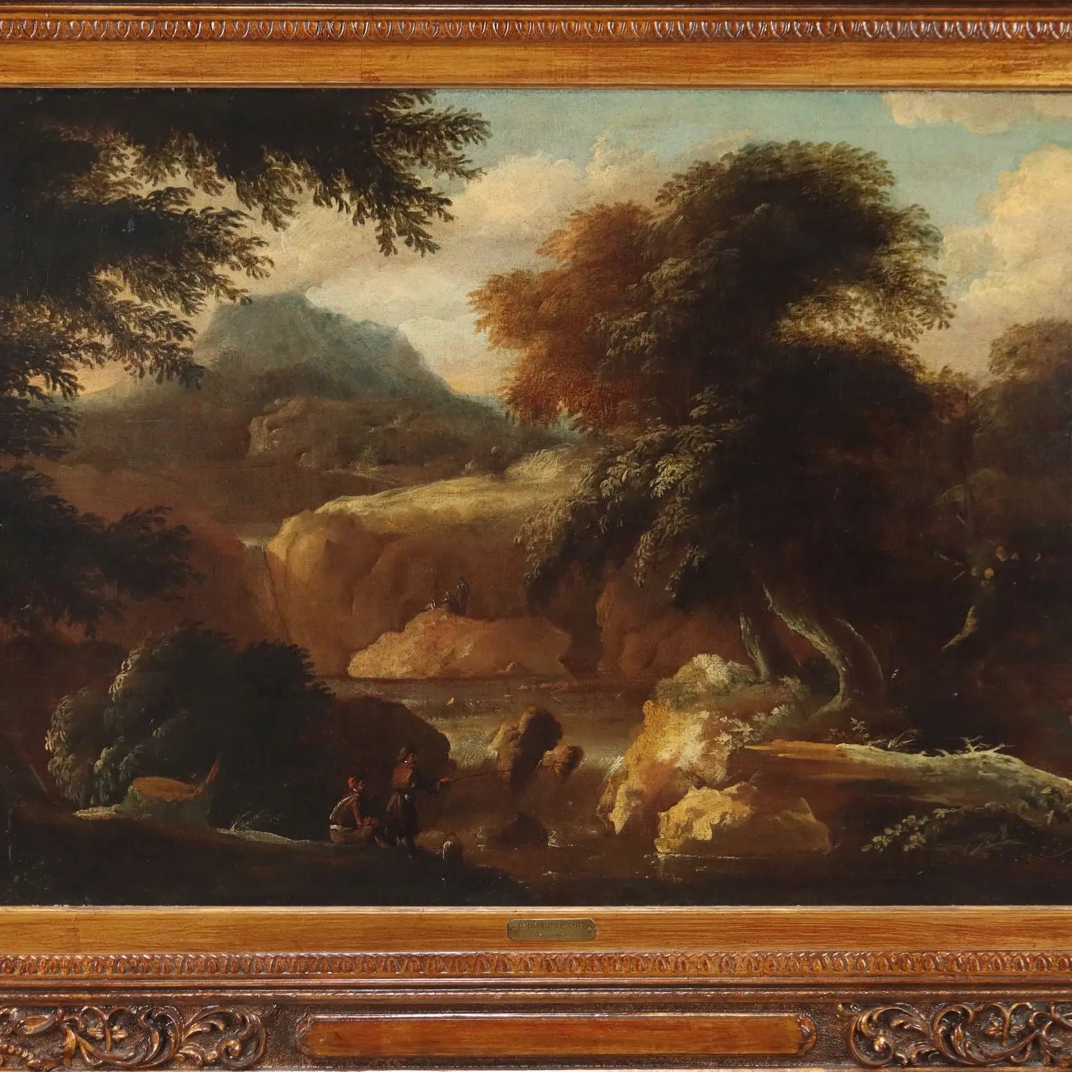 Antique Painting Landscape with Figures Oil on Canvas '700-'800 | Art | Antique Painting