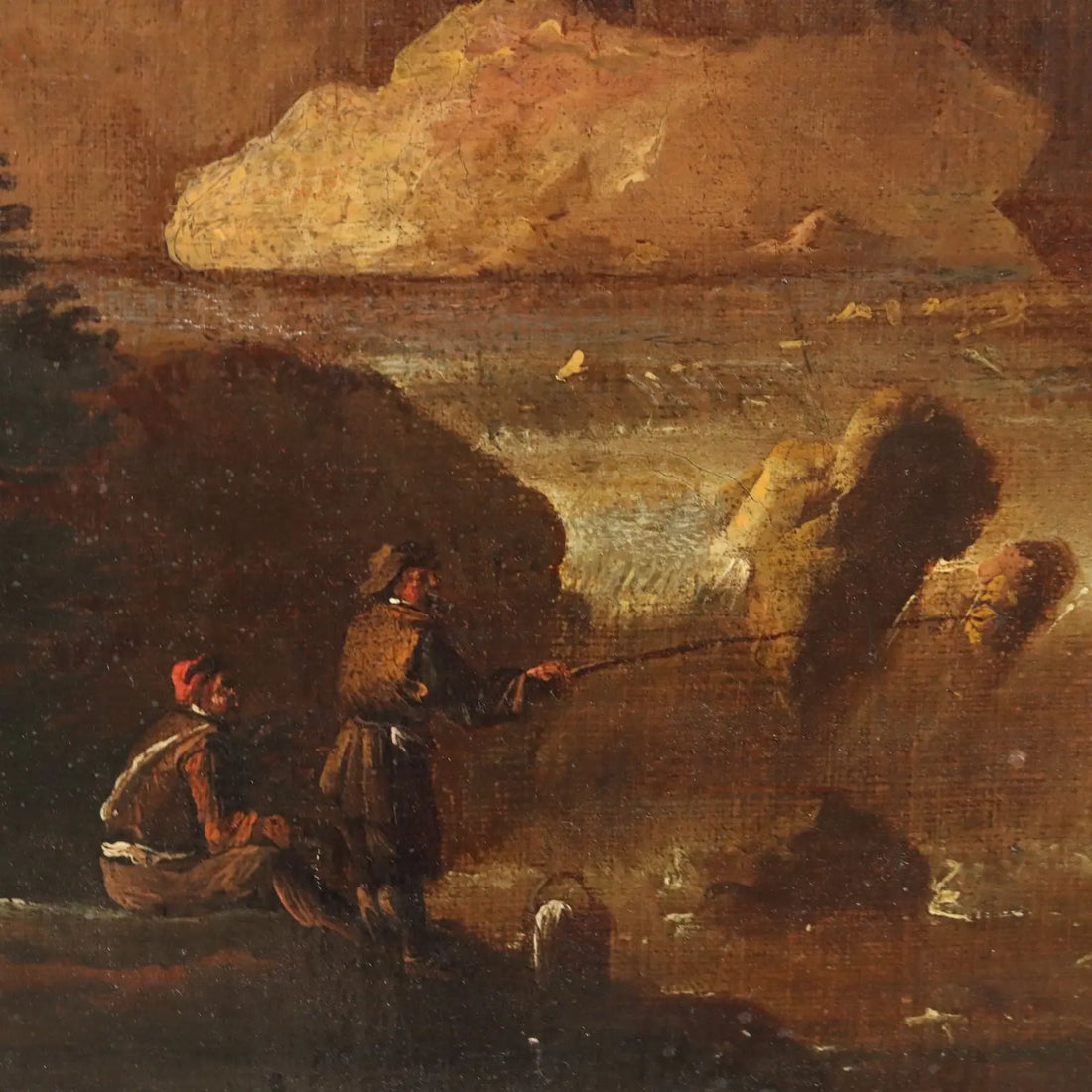 Antique Painting Landscape with Figures Oil on Canvas '700-'800 | Art | Antique Painting