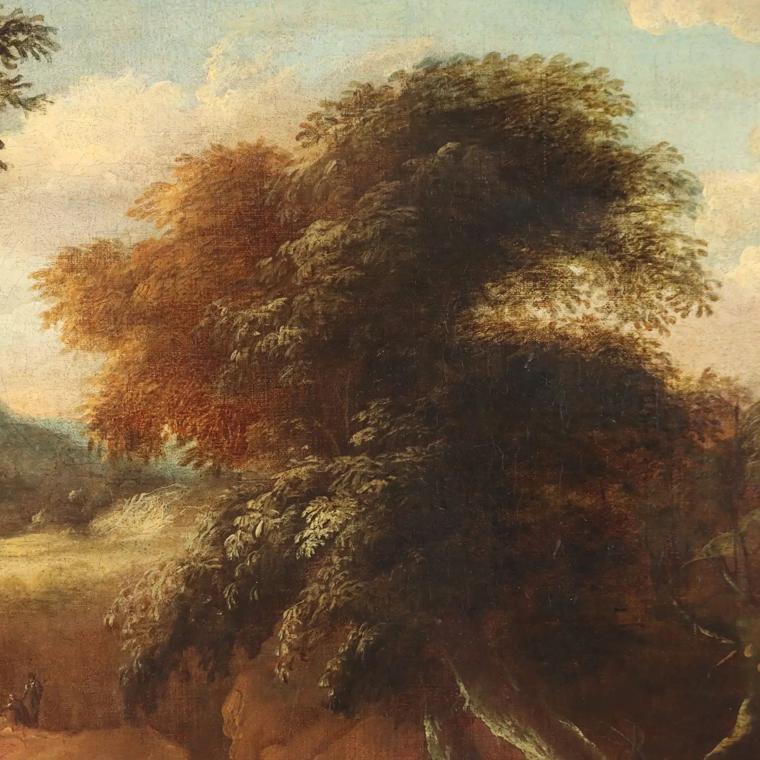 Antique Painting Landscape with Figures Oil on Canvas '700-'800 | Art | Antique Painting