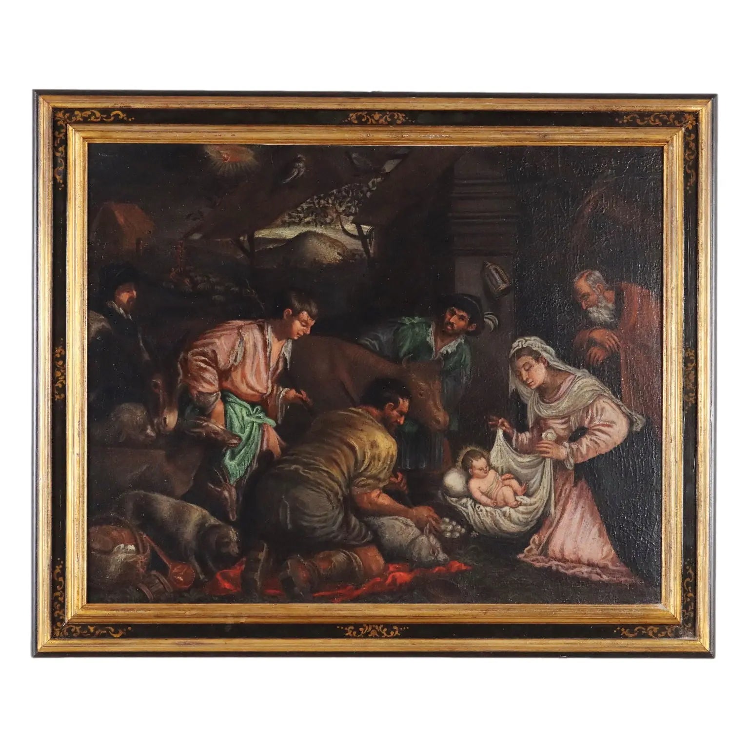 Antique Painting Workshop of Francesco Bassano Italy XVI Century - Nativity | Art | Antique Painting