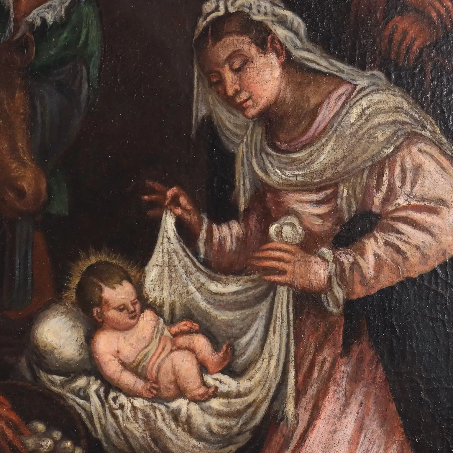 Antique Painting Workshop of Francesco Bassano Italy XVI Century - Nativity | Art | Antique Painting