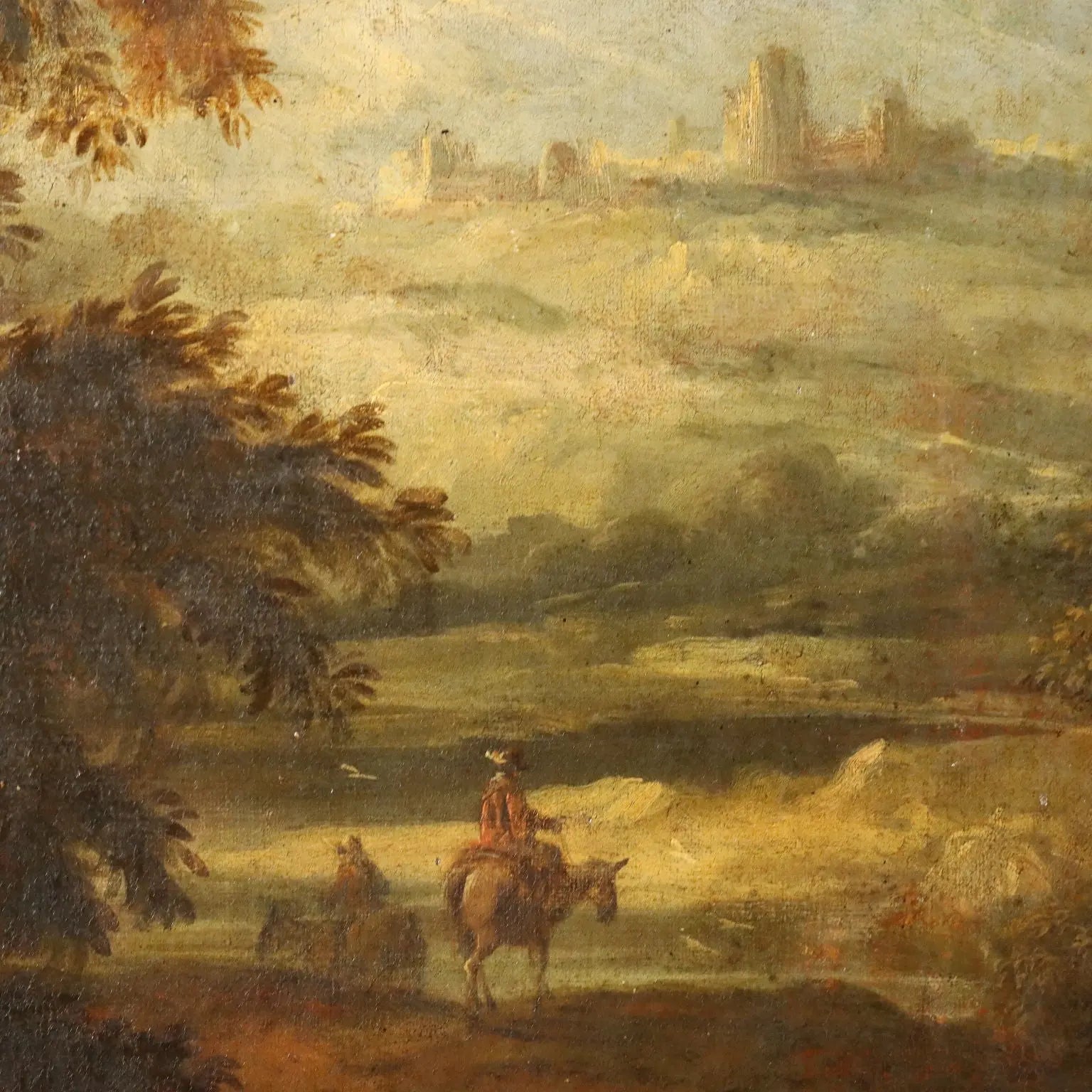 Antique Painting Landscape with Stream Mill XVIII Century | Art | Antique Painting